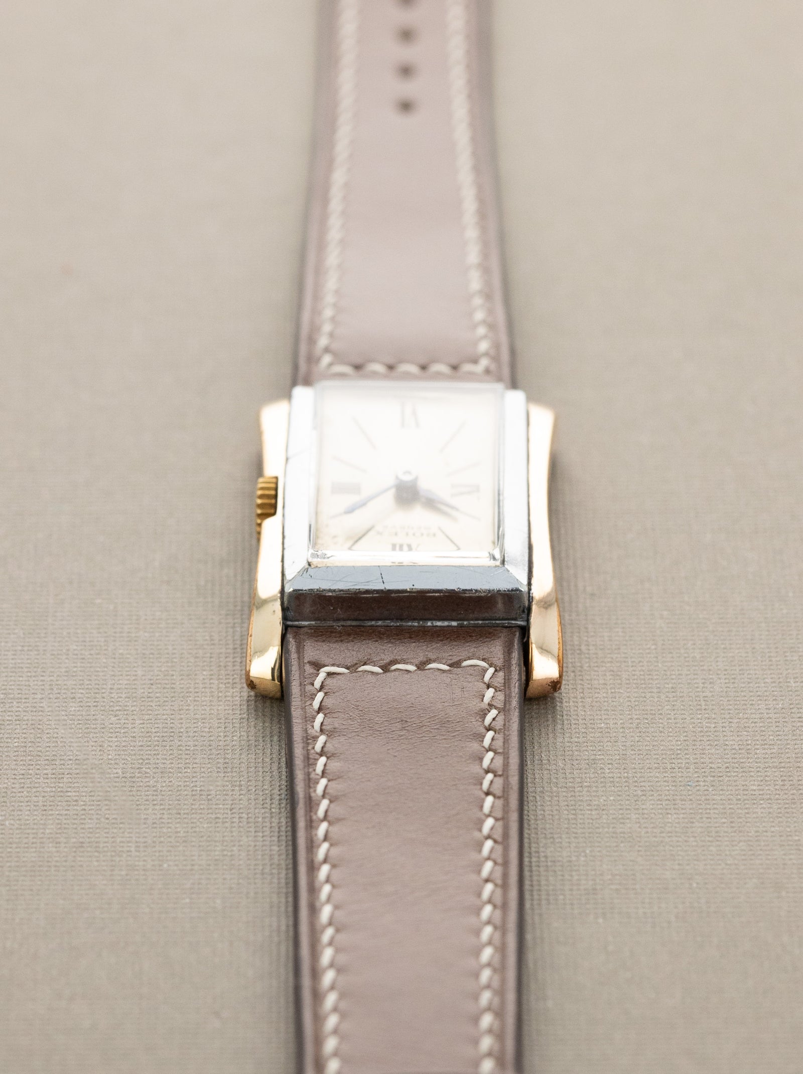 Rolex Two-Tone Rectangular Dress Watch Ref. 1378 - Sunburst Silver Dial