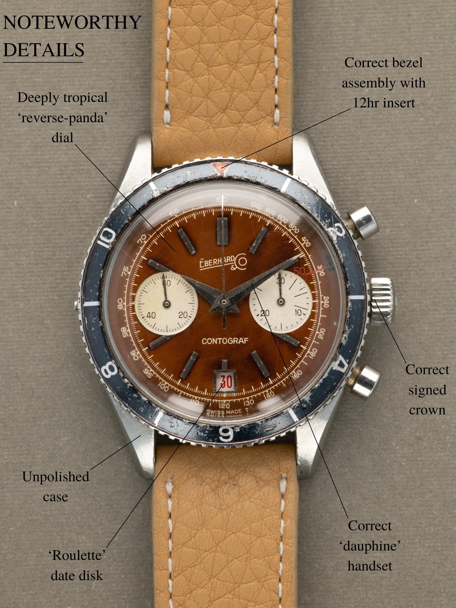 Eberhard and Co. Contograf Chronograph Ref. 14901 - 'Caramel' Tropical Dial