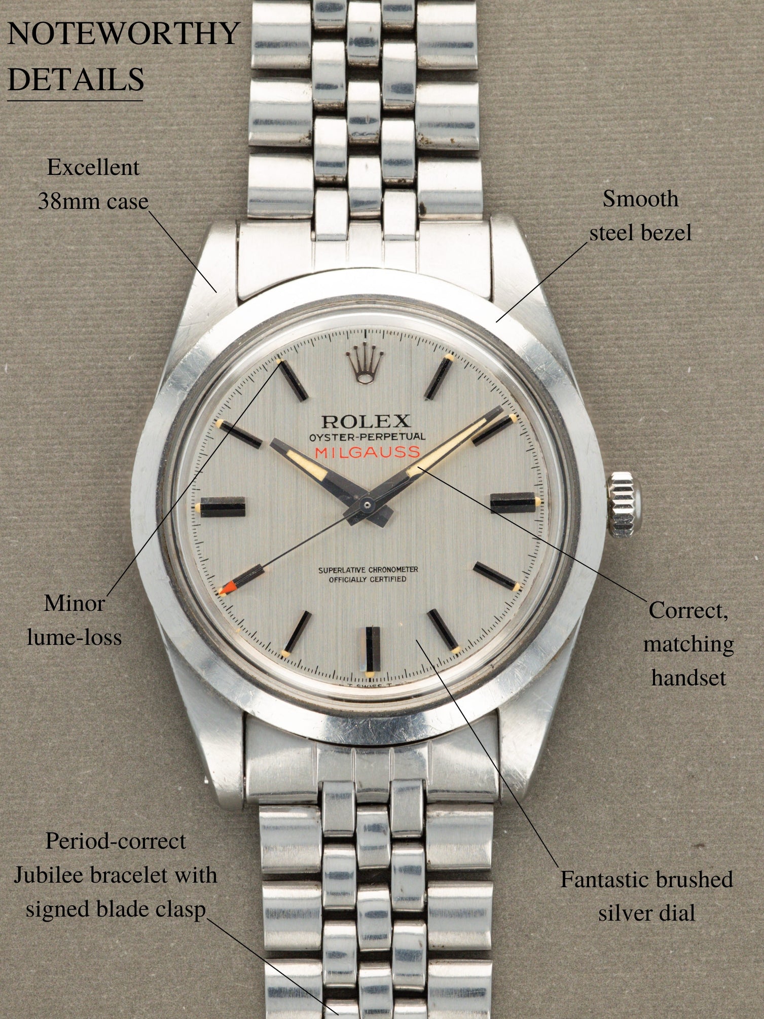 Rolex Milgauss Ref. 1019 - Brushed Silver Dial