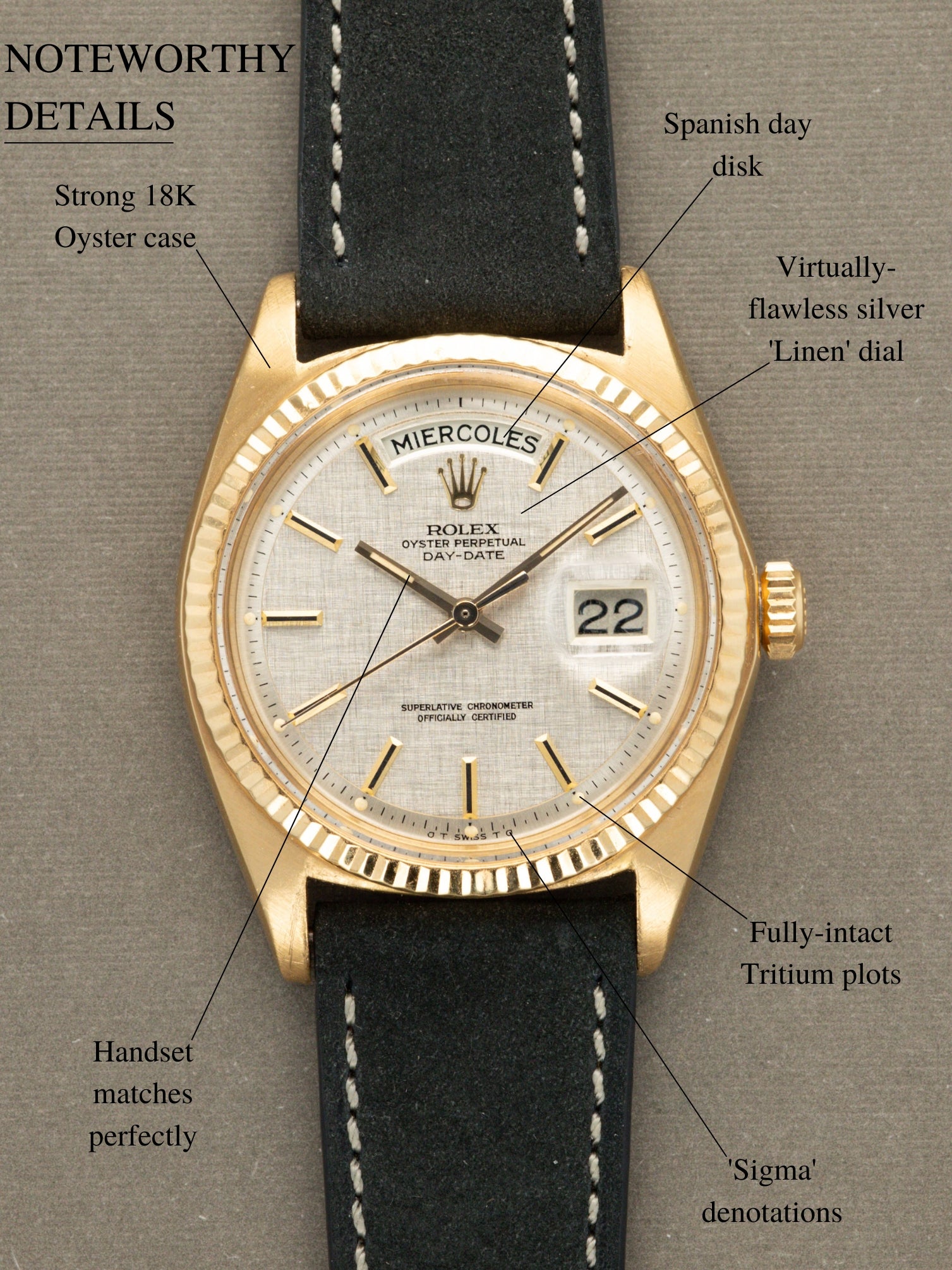 Rolex Day-Date Ref. 1803 - Silver 'Linen' Dial