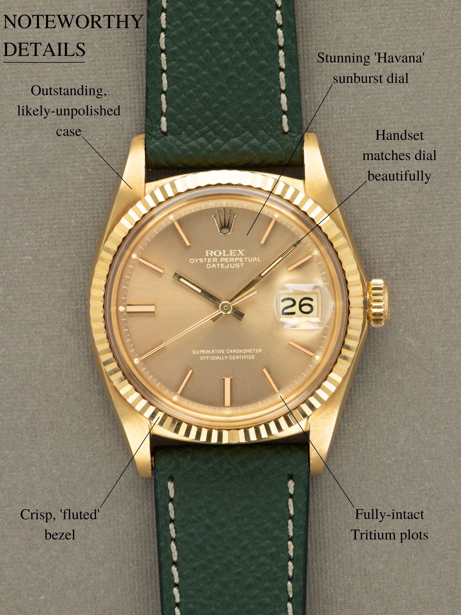 Rolex Datejust Ref. 1601/8 - 'Havana' Sunburst Dial W/ Papers & Booklet