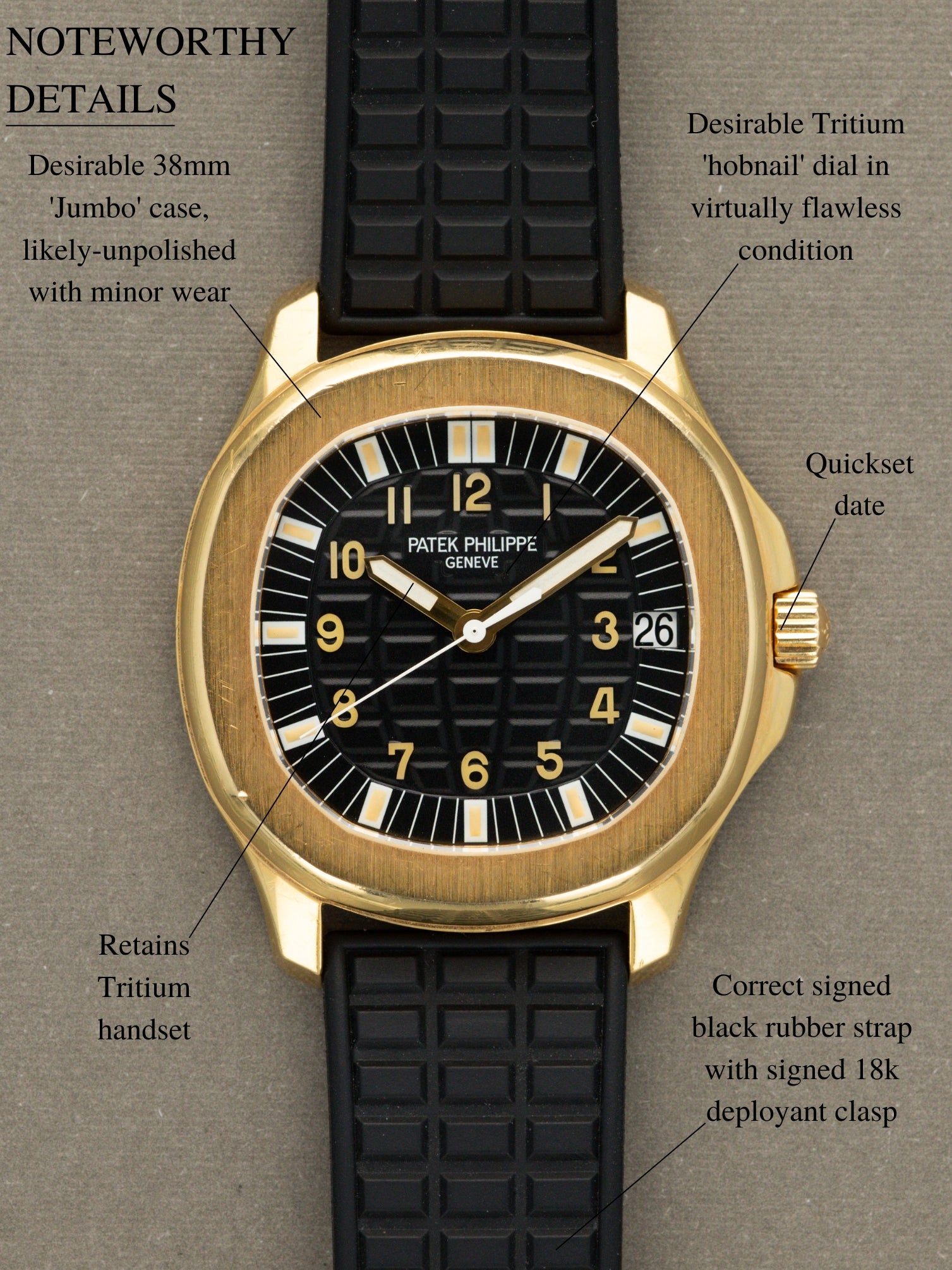 Patek Philippe Aquanuat Ref. 5065J - 'Jumbo' Tritium Dial