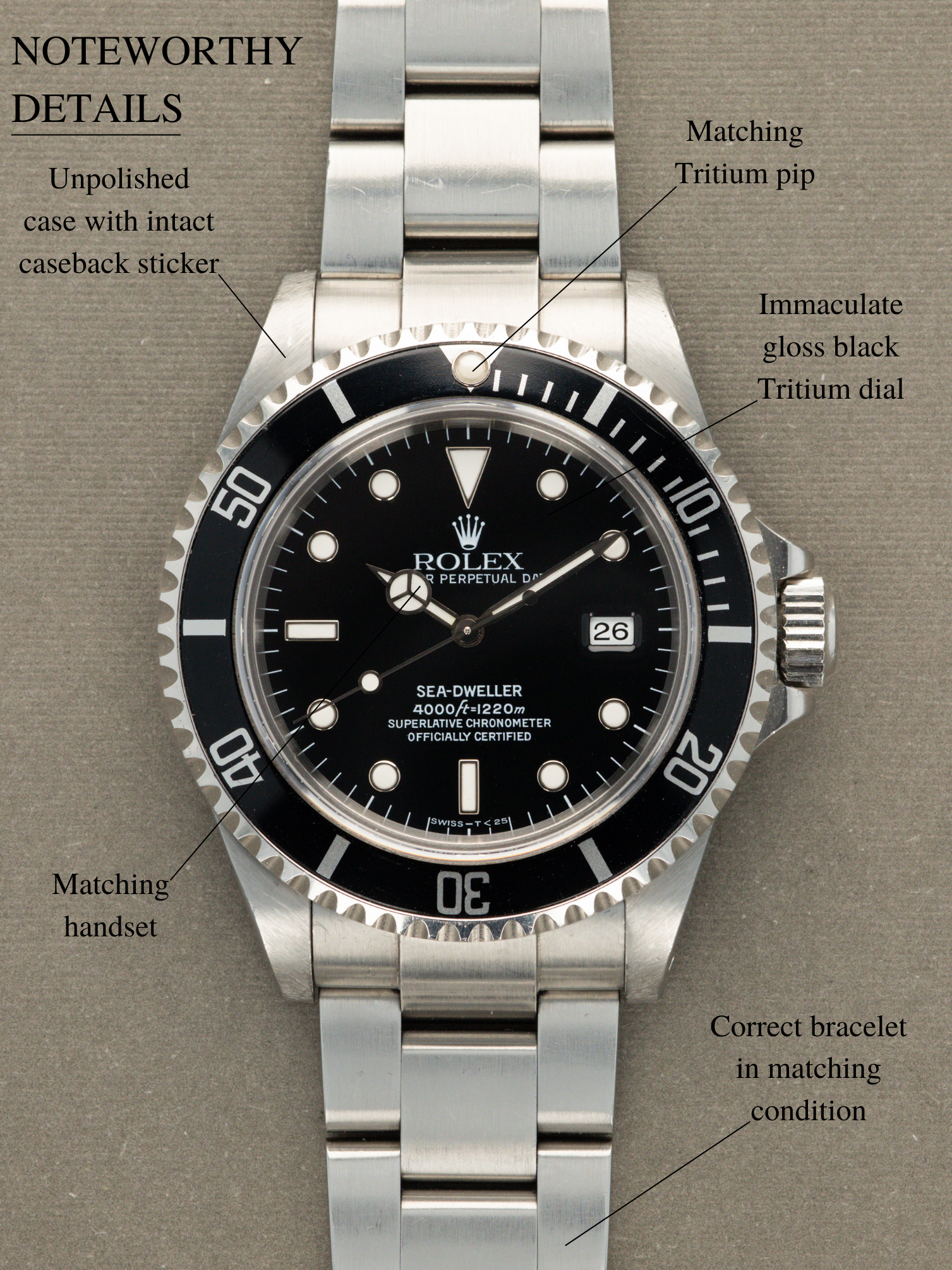 Rolex Sea-Dweller Ref. 16600 - Tritium Unpolished