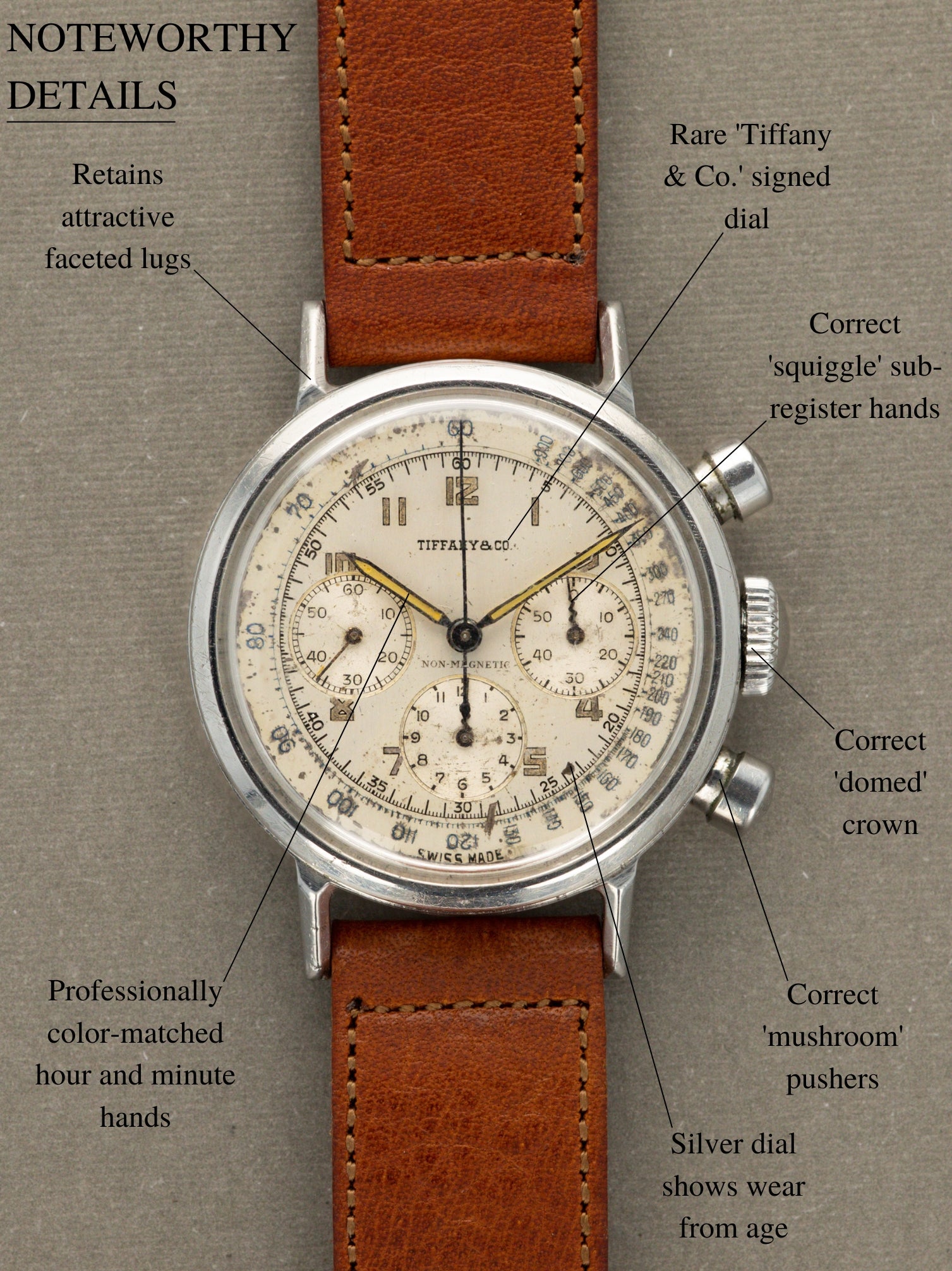 Movado M95 Chronograph Ref. 19018 - 'Tiffany & Co.' Signed Dial