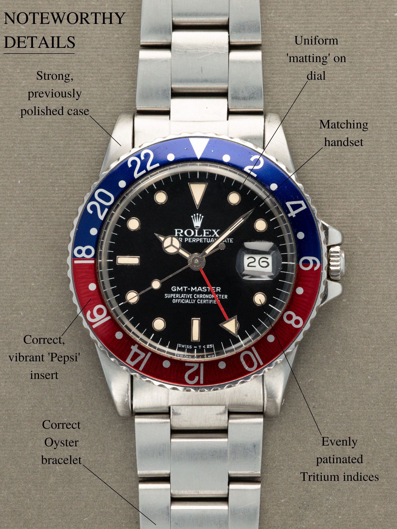 Rolex GMT-Master Ref. 16750 'Pepsi' - Gloss Dial