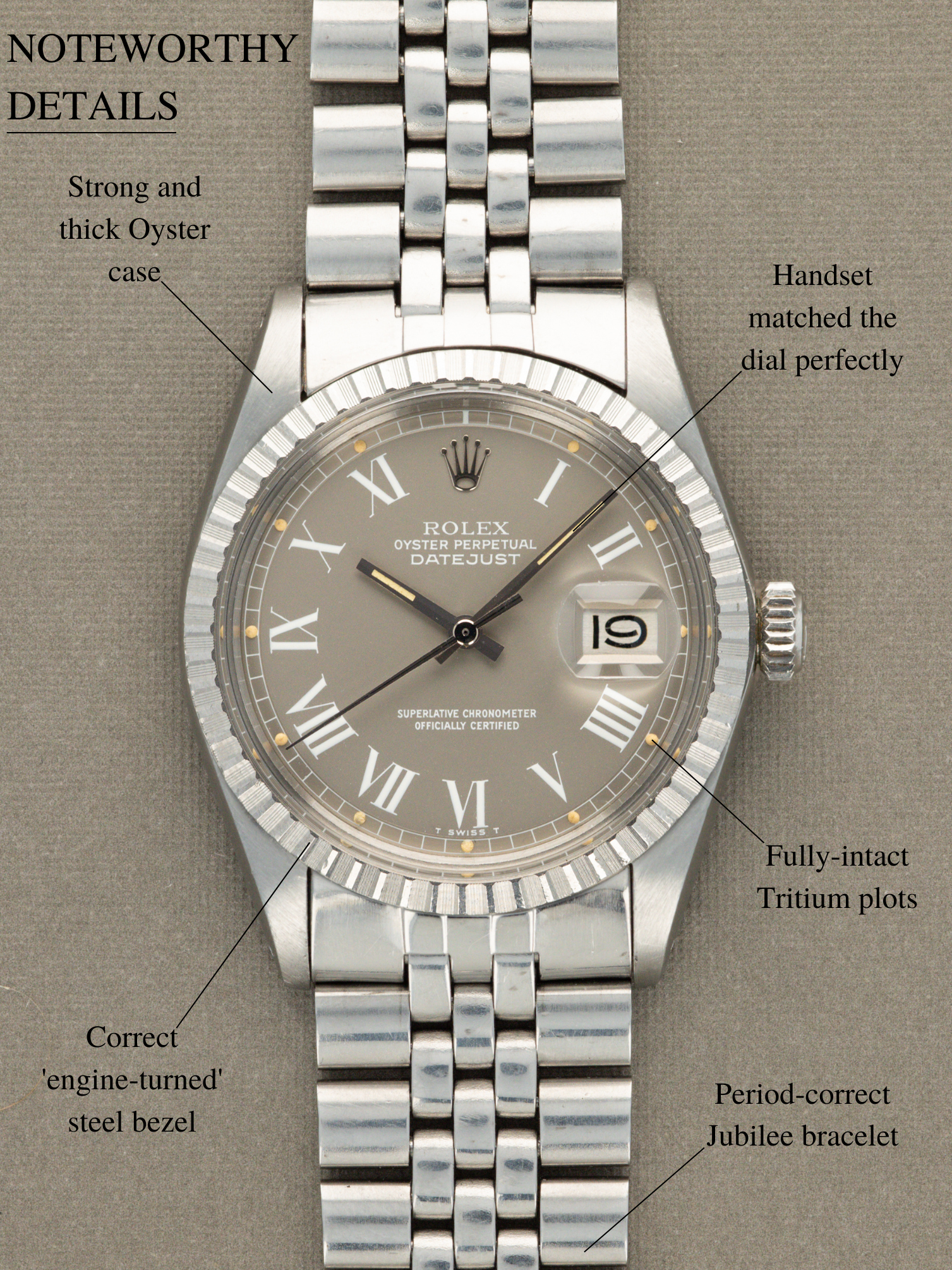 Rolex Datejust Ref. 1603 - Satin Grey 'Buckley' Dial