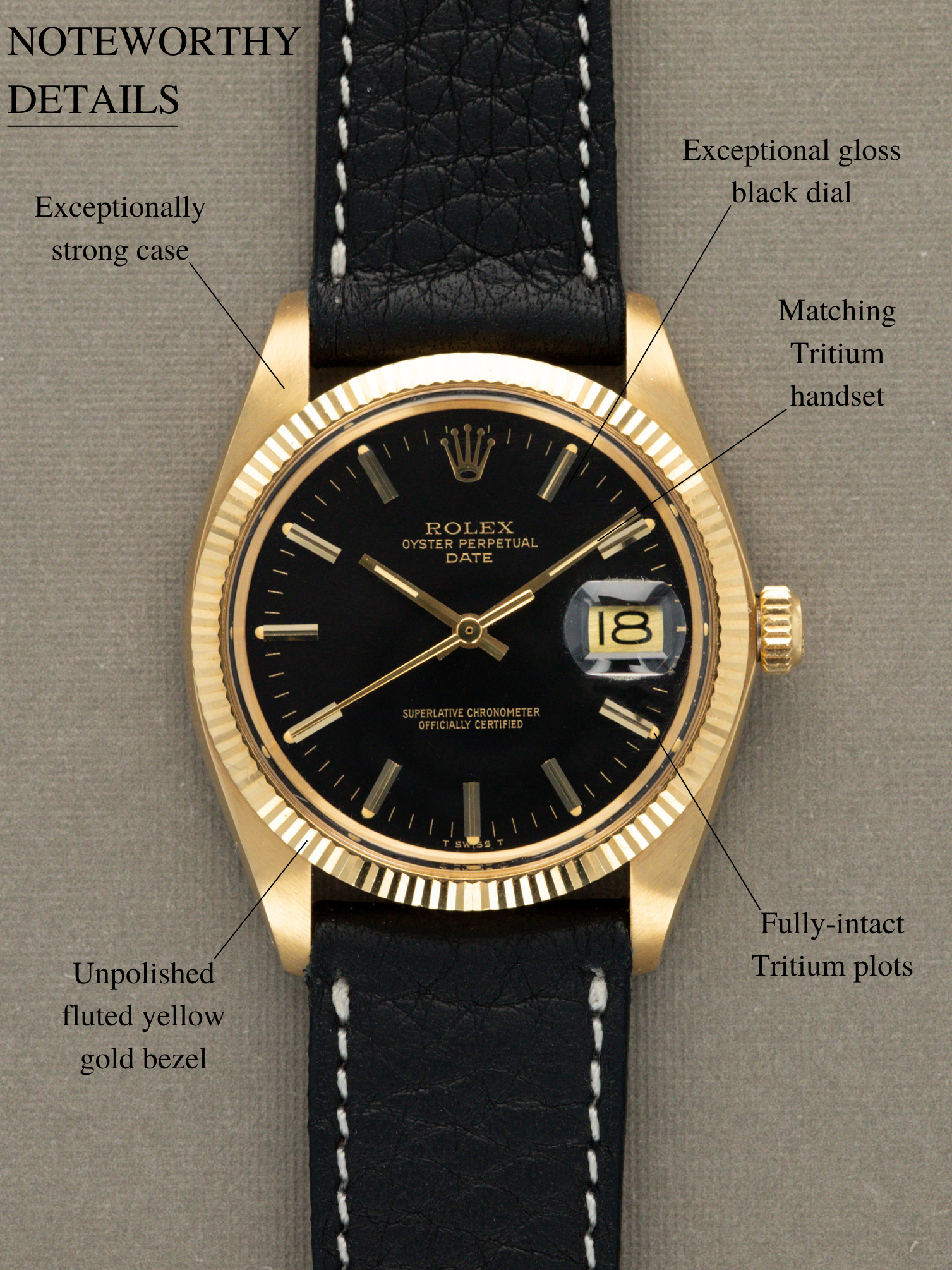 Rolex Oyster Perpetual Date Ref. 1503/8 - Gloss Black Dial