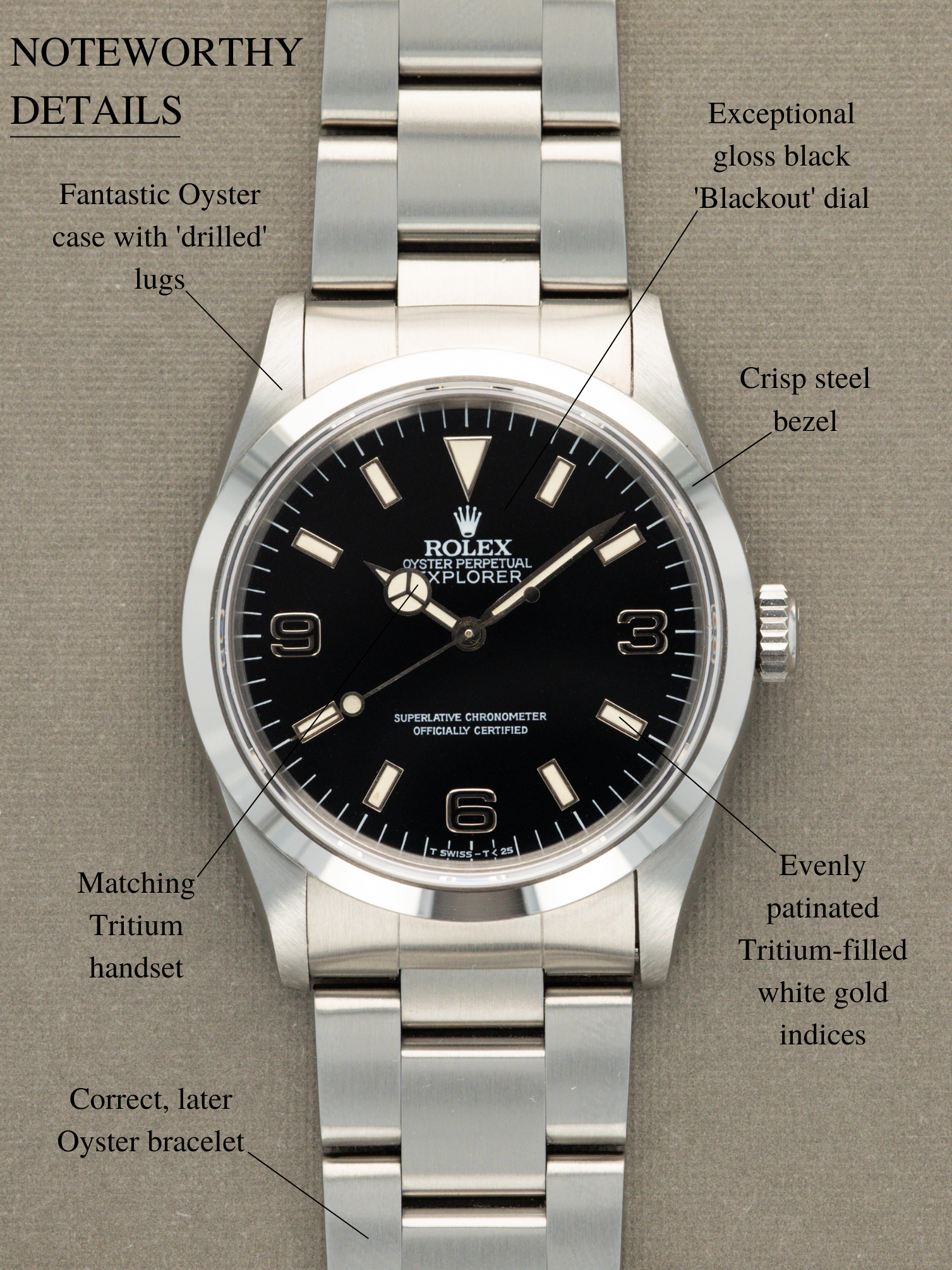 Rolex Explorer I Ref. 14270 - 'Blackout' W/ RSC Card