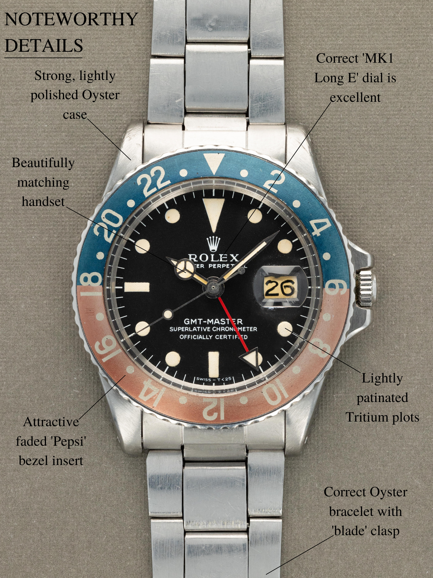 Rolex GMT-Master Ref. 1675 - 'MK1 Long-E' Dial