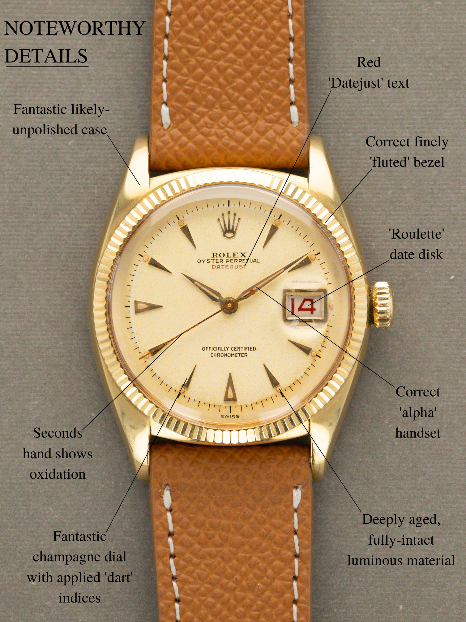 Rolex Datejust Ref. 6305 - 'Red Datejust' w/ 'Roulette' Date