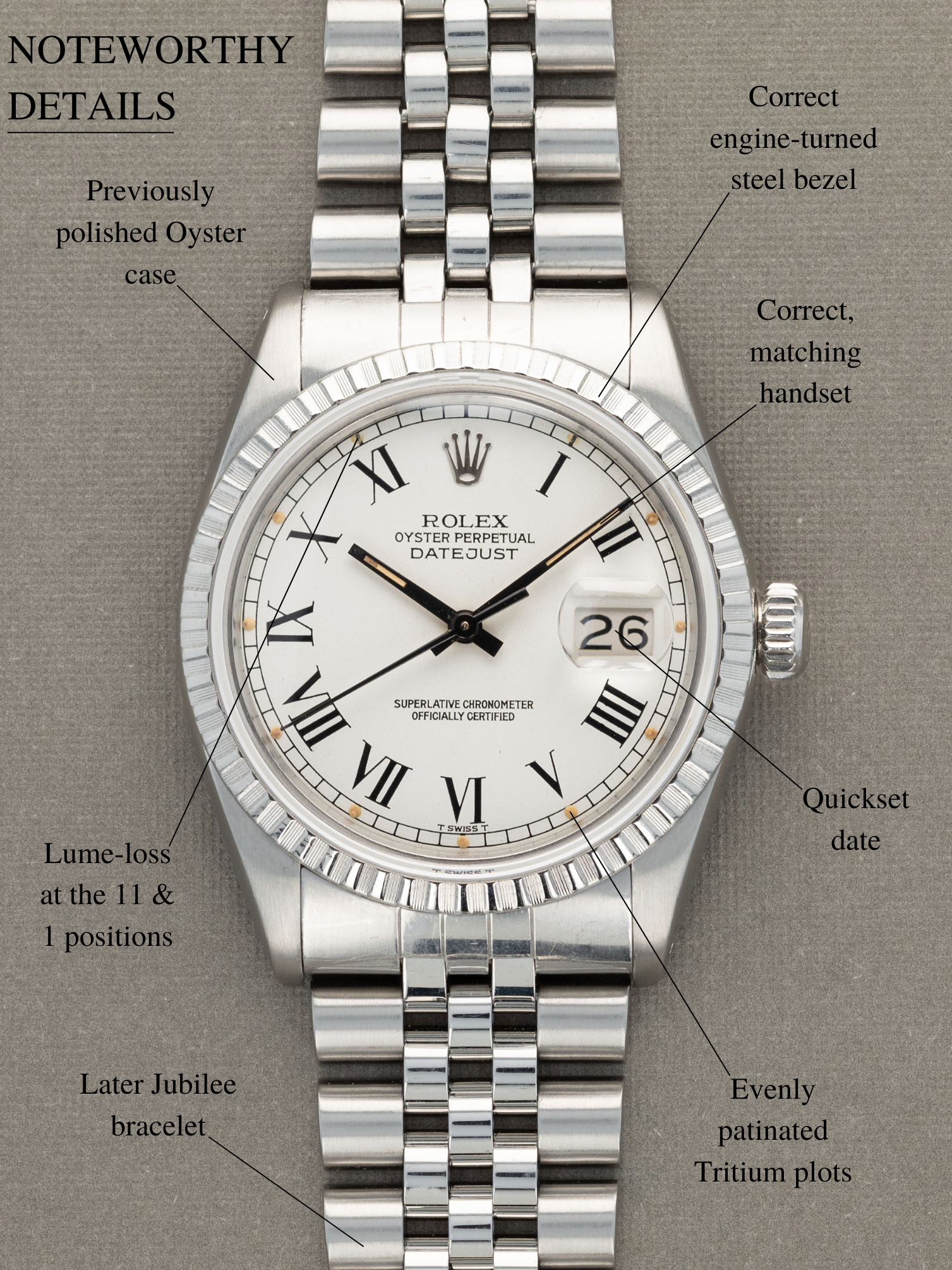 Rolex Datejust Ref. 16030 - 'Buckley' Dial