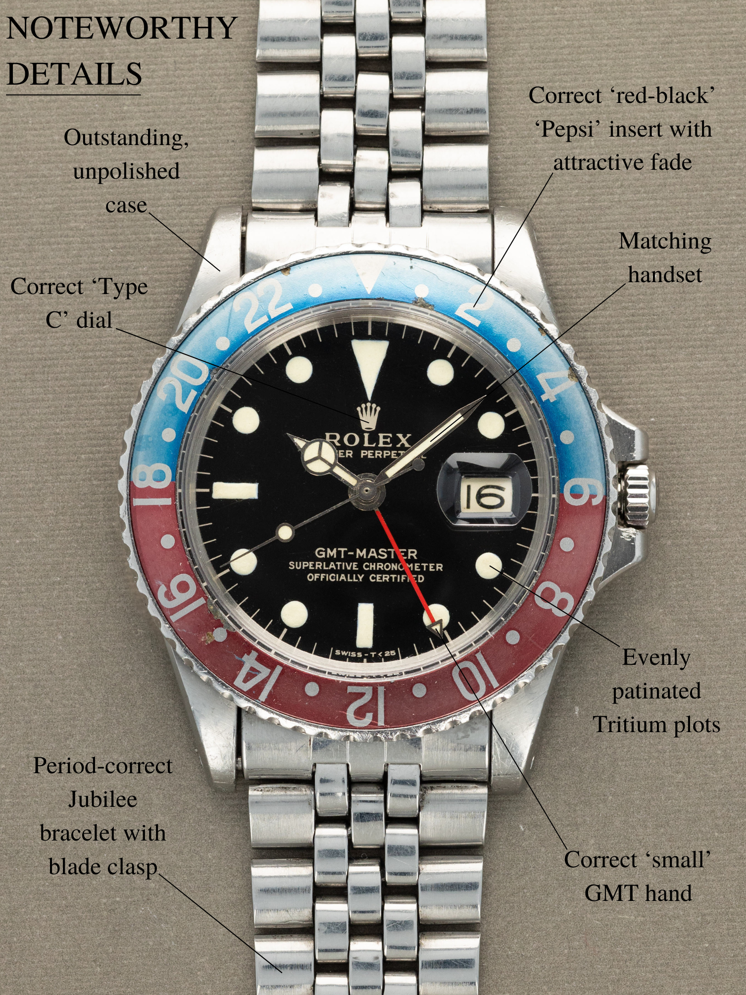 Rolex GMT-Master Ref. 1675 - 'Gilt' Dial Unpolished