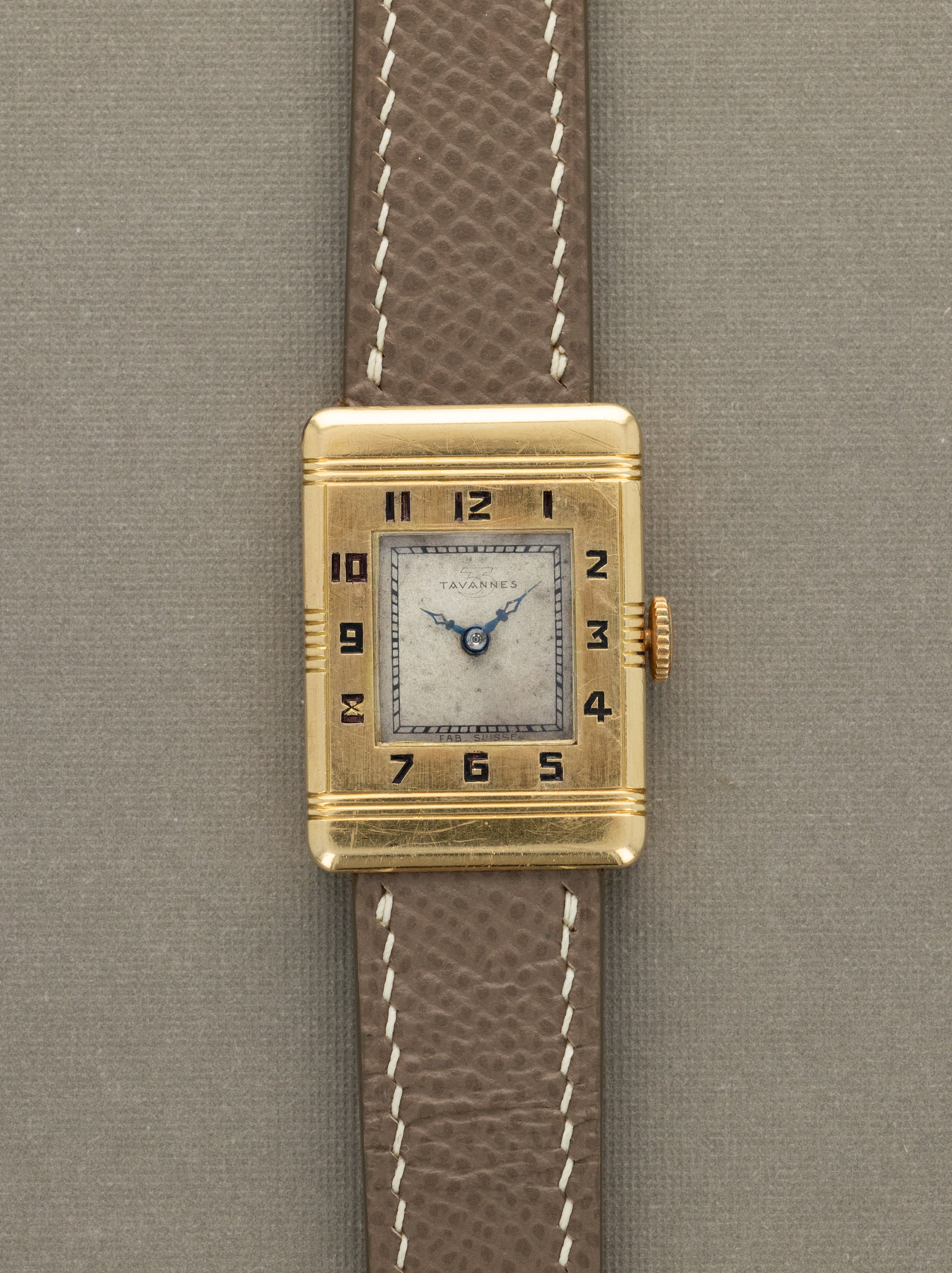 Tavannes Yellow Gold Rectangular Dress Watch - Unpolished
