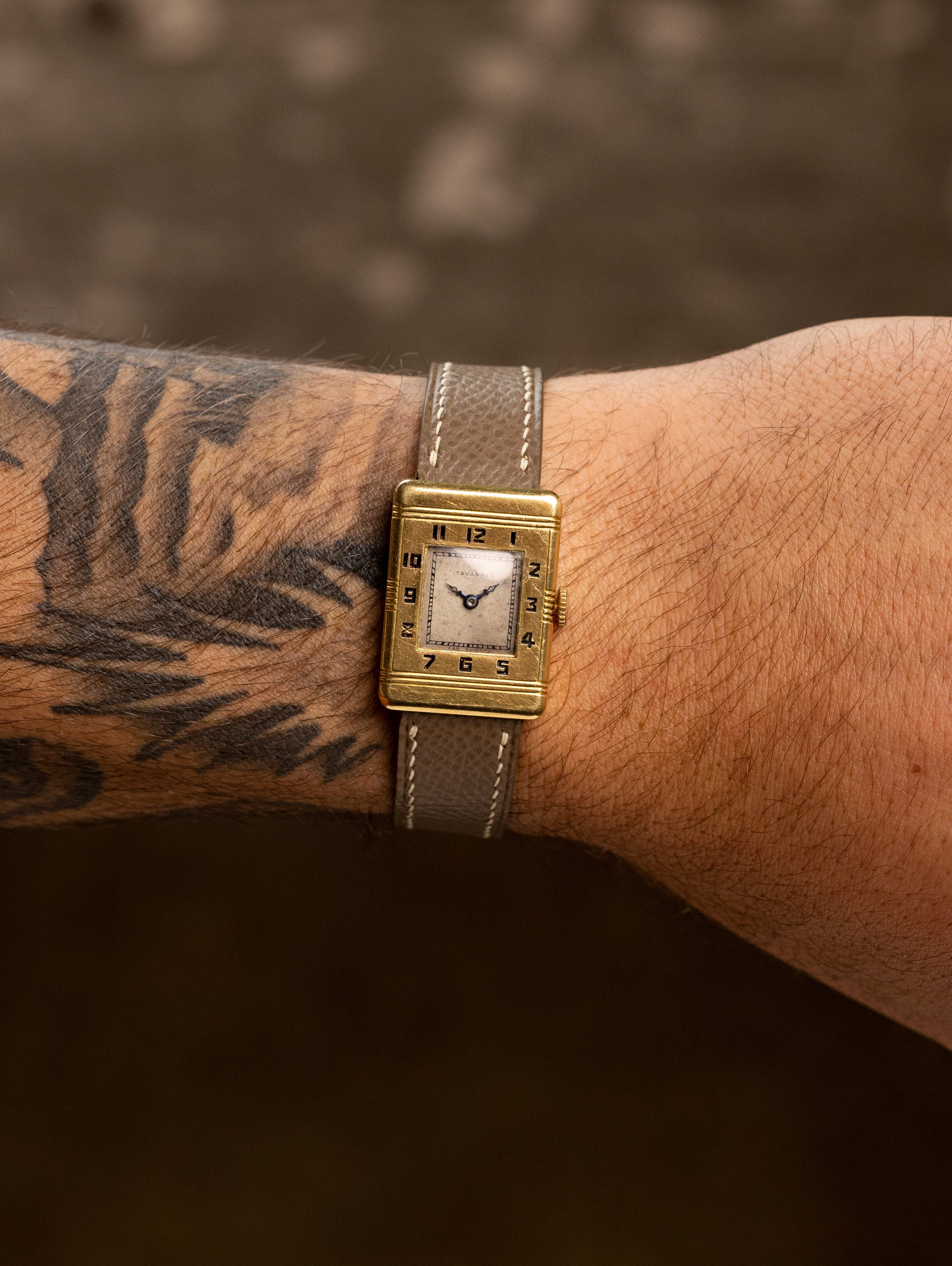 Tavannes Yellow Gold Rectangular Dress Watch - Unpolished