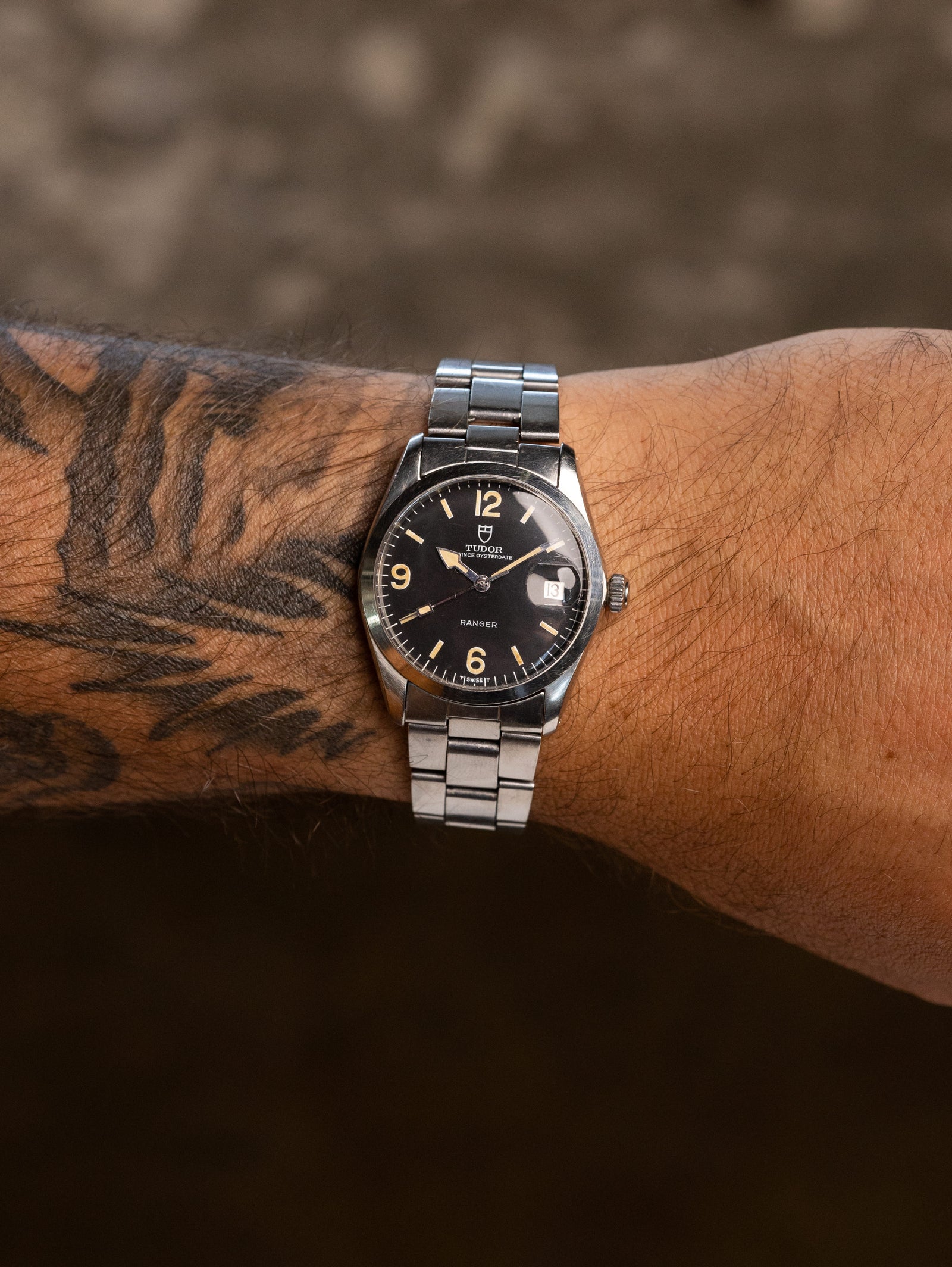 Tudor Ranger Date Ref. 7966/0 - Matte Black Dial w/ 'Roulette' Date Unpolished