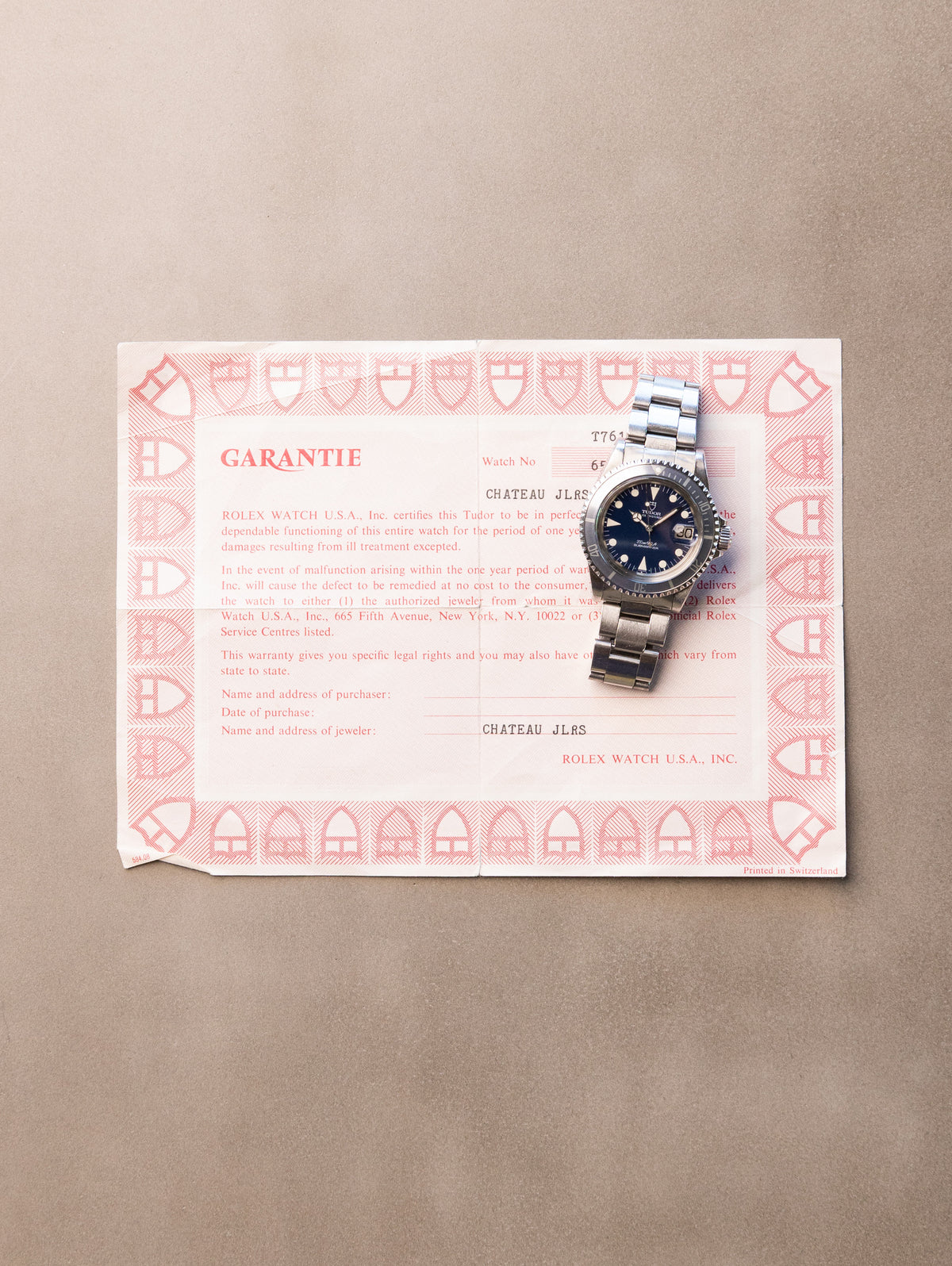 Tudor Submariner Date Ref. 76100 - Blue Dial Unpolished W/ Papers