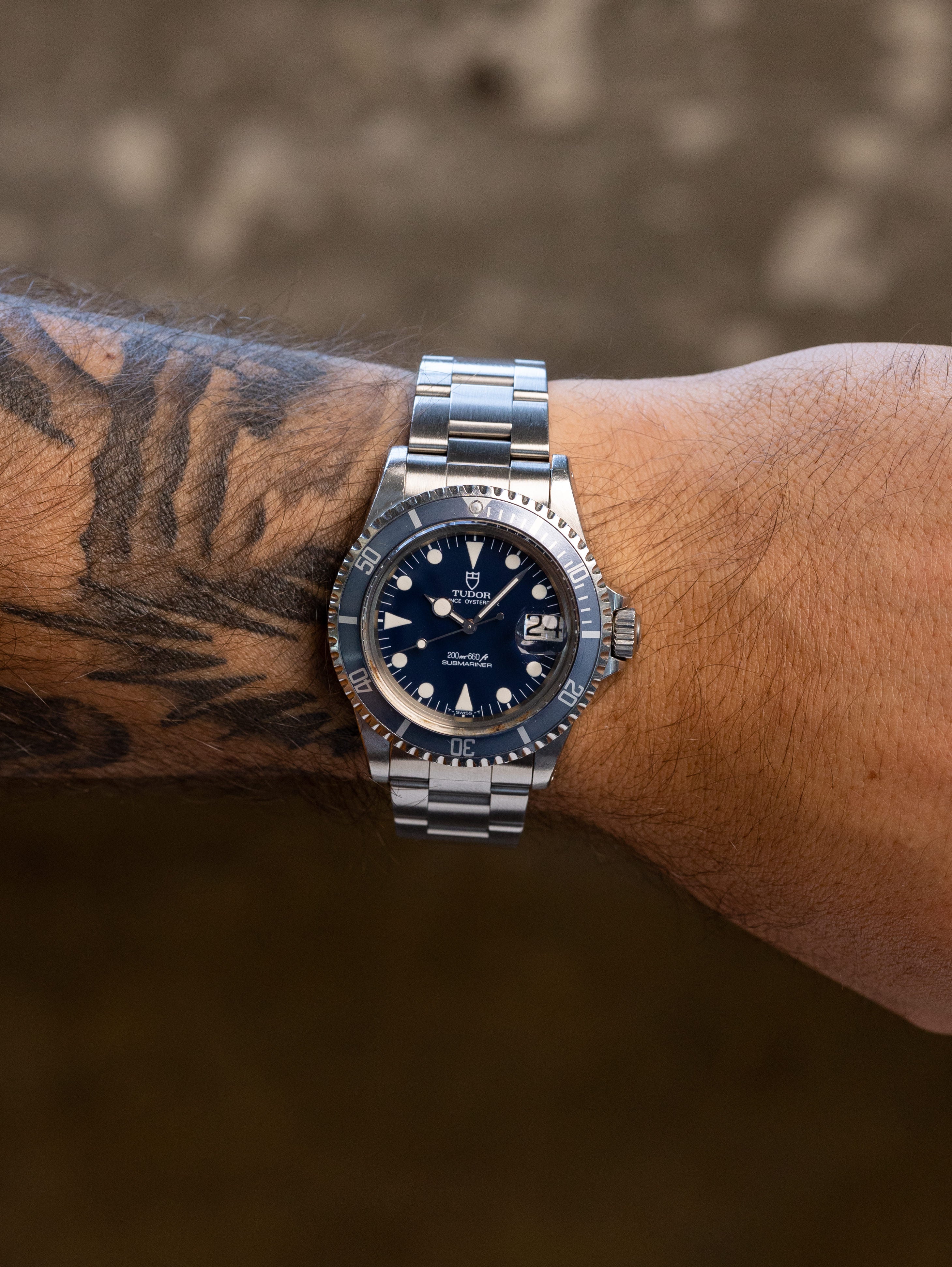 Tudor Submariner Date Ref. 76100 'Lollipop' - Blue Dial Unpolished W/ Box & Papers