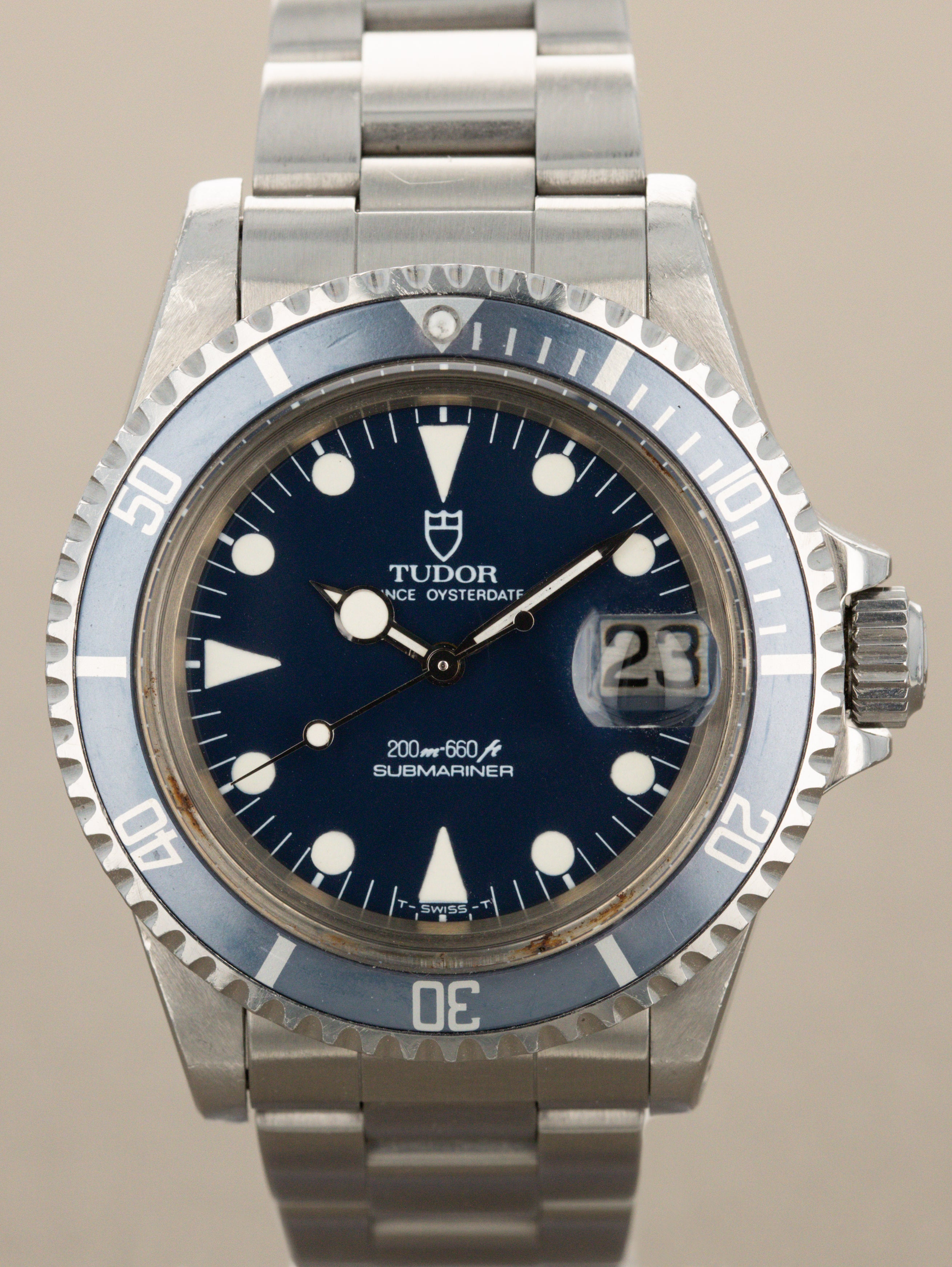 Tudor Submariner Date Ref. 76100 'Lollipop' - Blue Dial Unpolished W/ Box & Papers