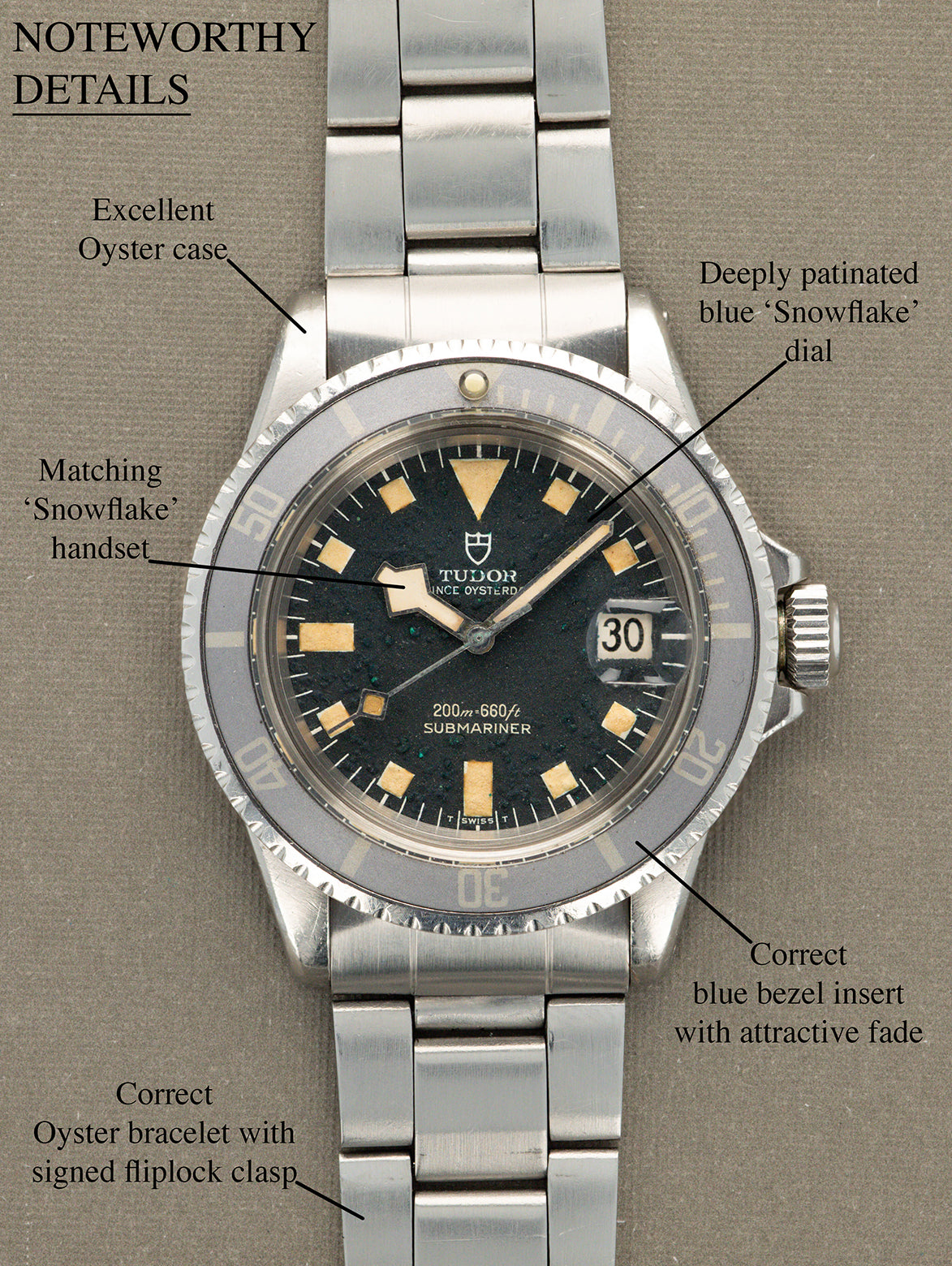 Tudor Submariner Ref. 9411/0 - Blue 'Snowflake' Patina Dial Unpolished