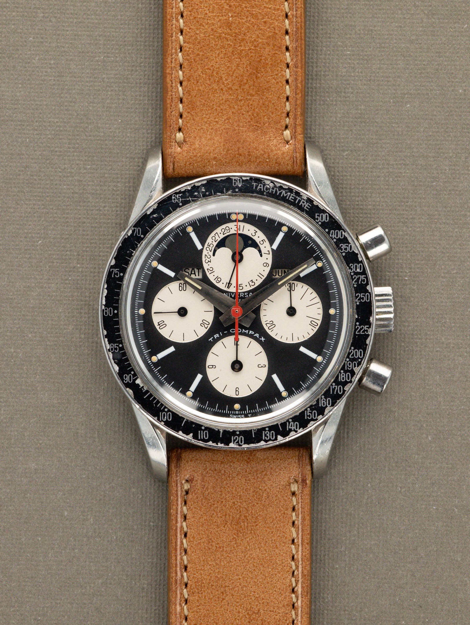 Universal Genève Tri-Compax Ref. 881101/02 'Evil Clapton' - Matte Black 'Reverse-Panda' Dial Unpolished