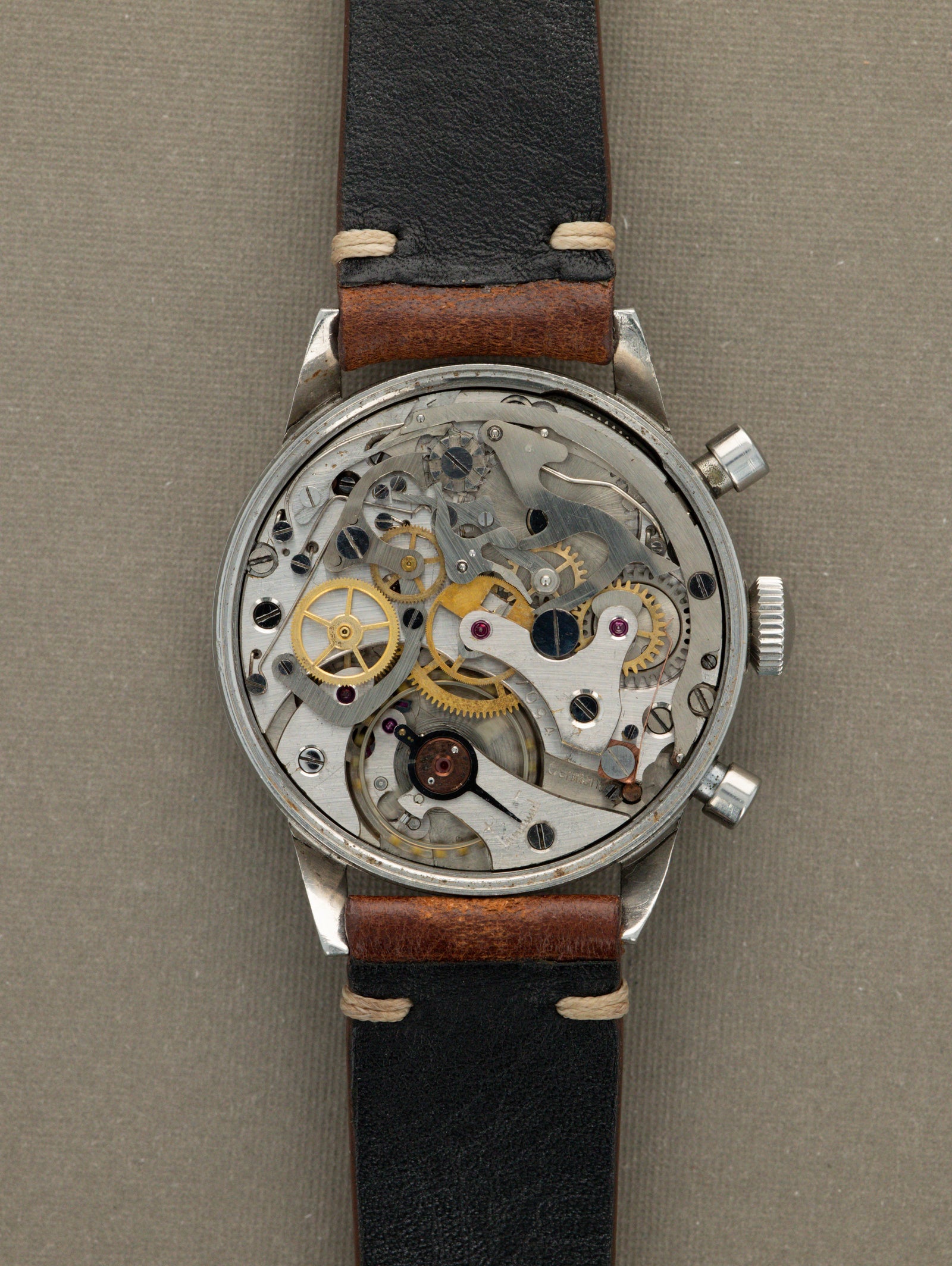 Vixa Type XX Flyback Chronograph - Matte Black Dial Unpolished