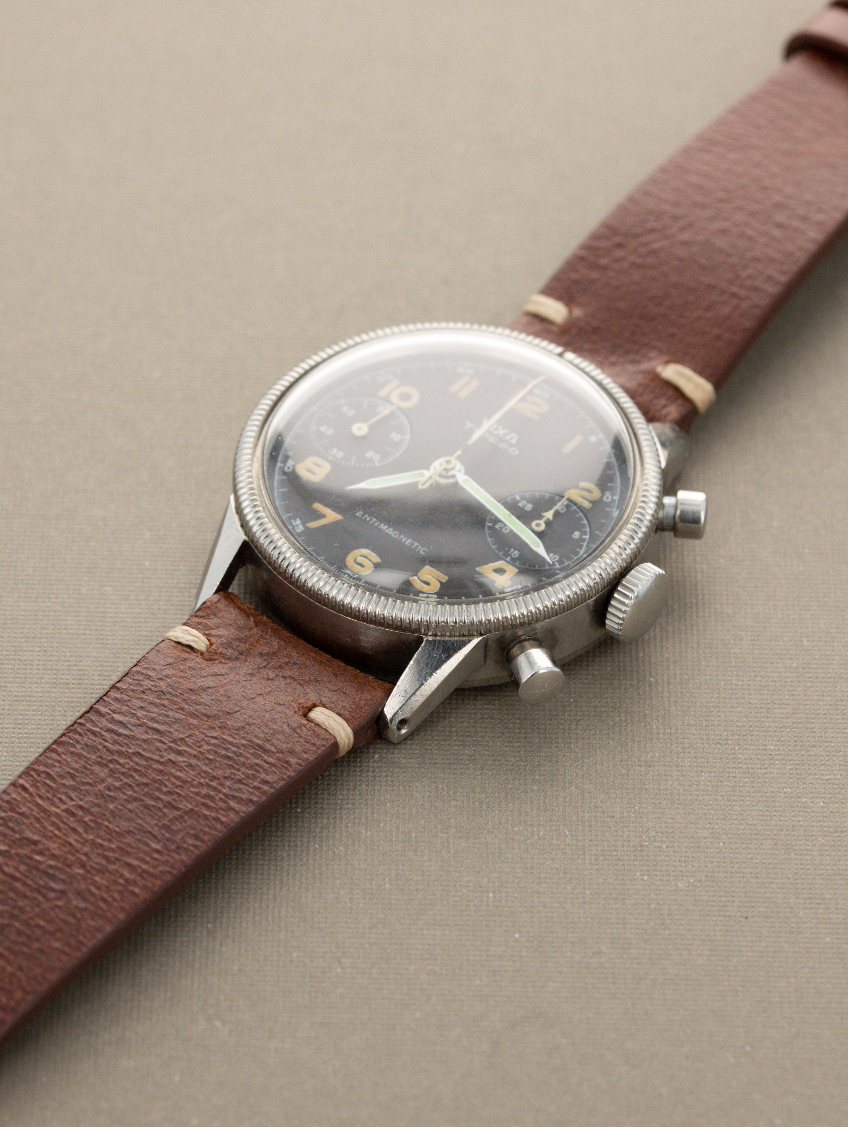 Vixa Type XX Flyback Chronograph - Matte Black Dial Unpolished