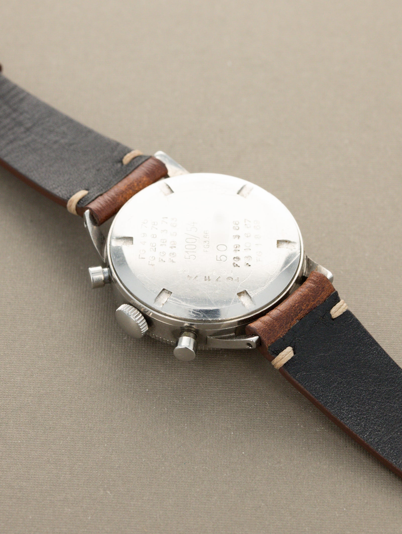 Vixa Type XX Flyback Chronograph - Matte Black Dial Unpolished