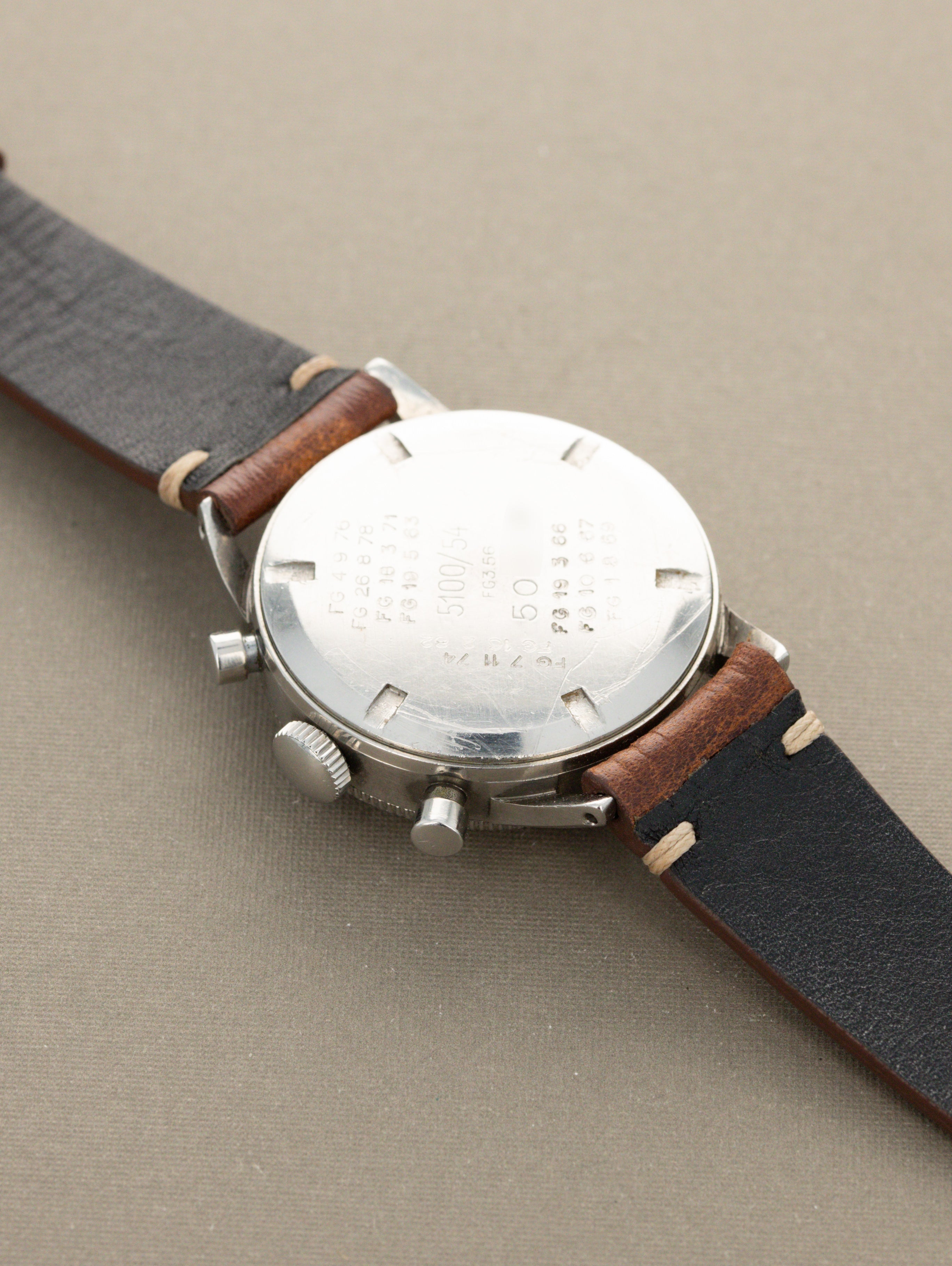 Vixa Type XX Flyback Chronograph - Matte Black Dial Unpolished