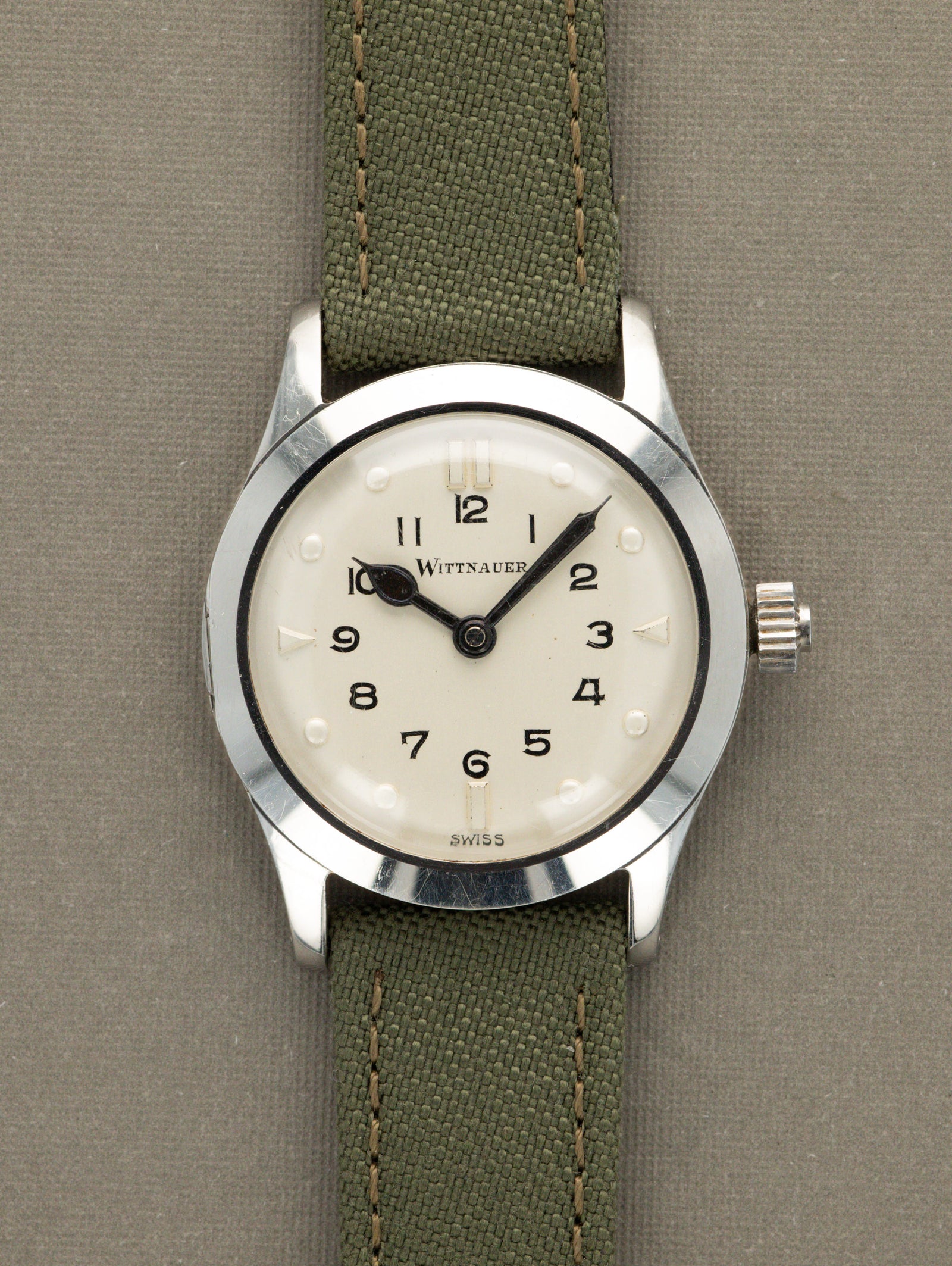 Wittnauer 'Braille' Watch - Satin Silver 'Touchable' Dial Unpolished