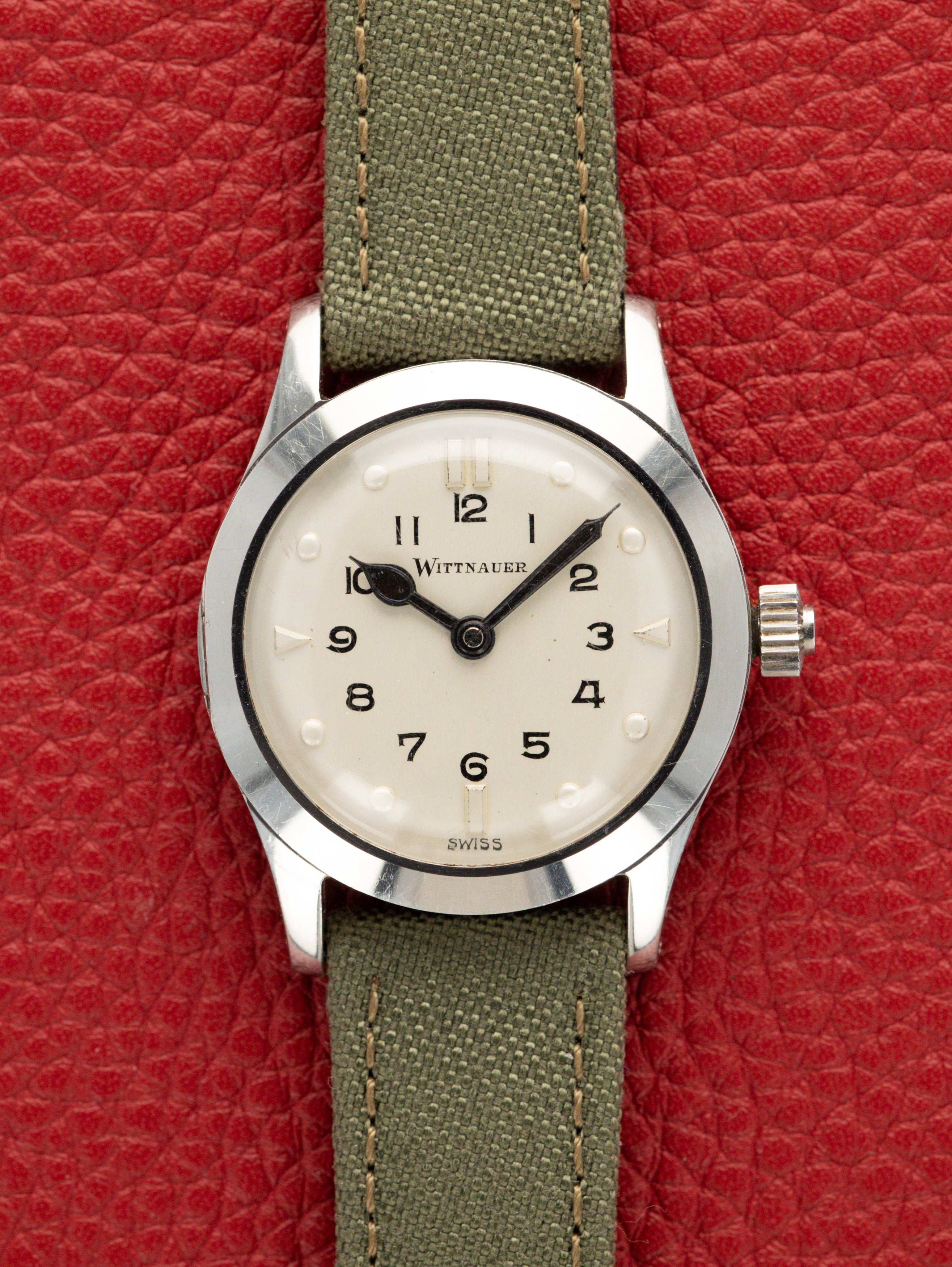 Wittnauer 'Braille' Watch - Satin Silver 'Touchable' Dial Unpolished