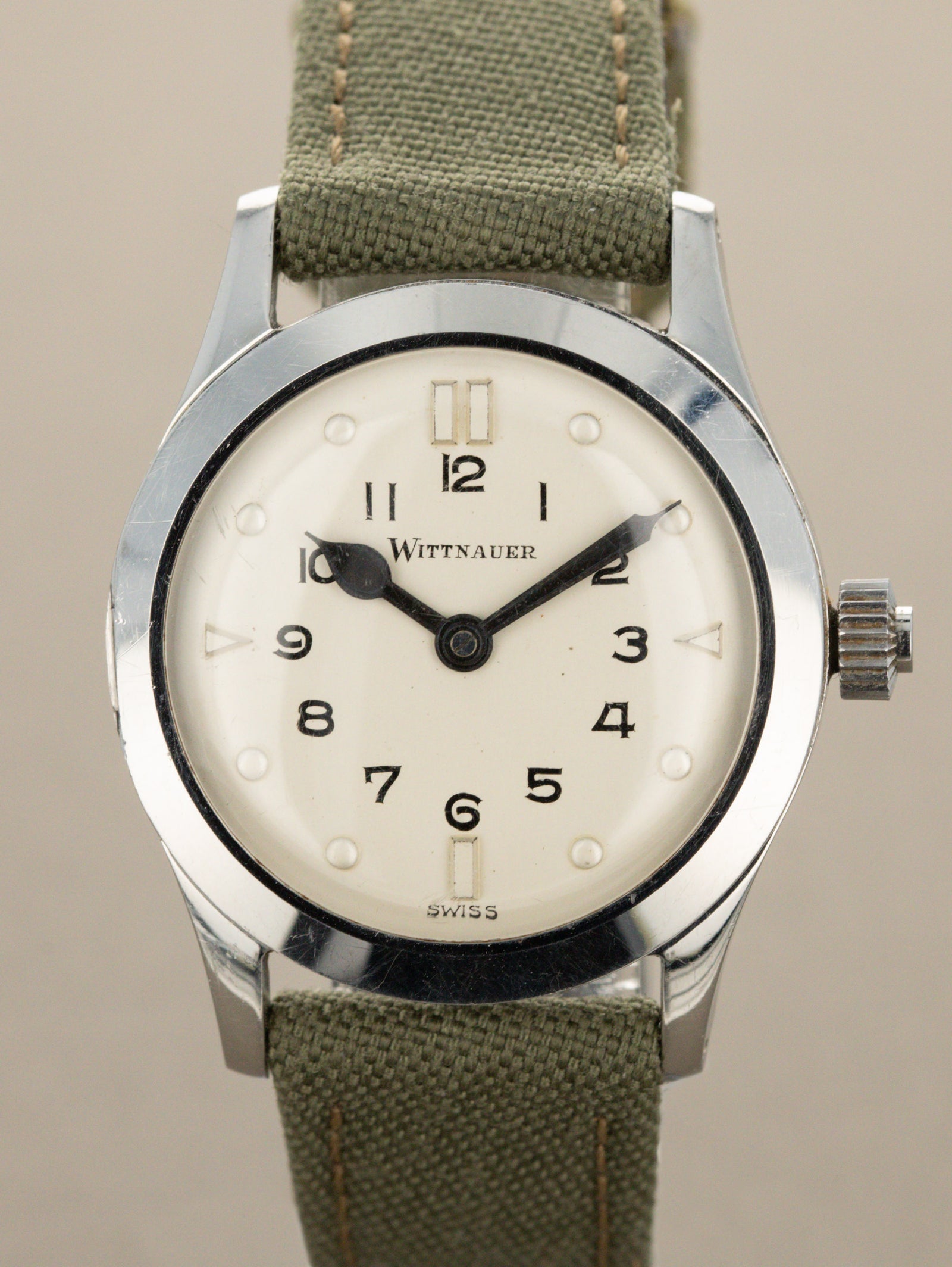 Wittnauer 'Braille' Watch - Satin Silver 'Touchable' Dial Unpolished