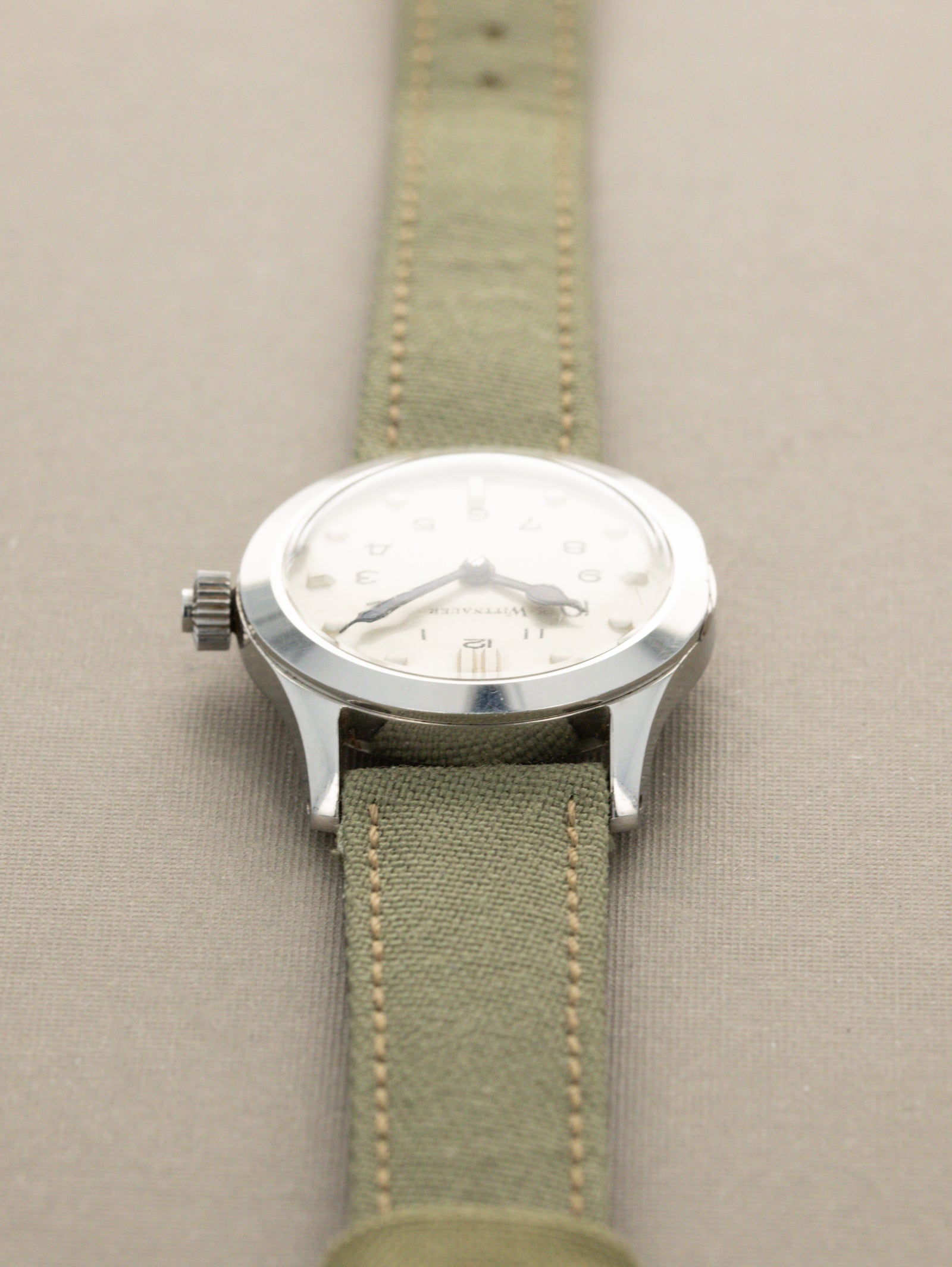 Wittnauer 'Braille' Watch - Satin Silver 'Touchable' Dial Unpolished
