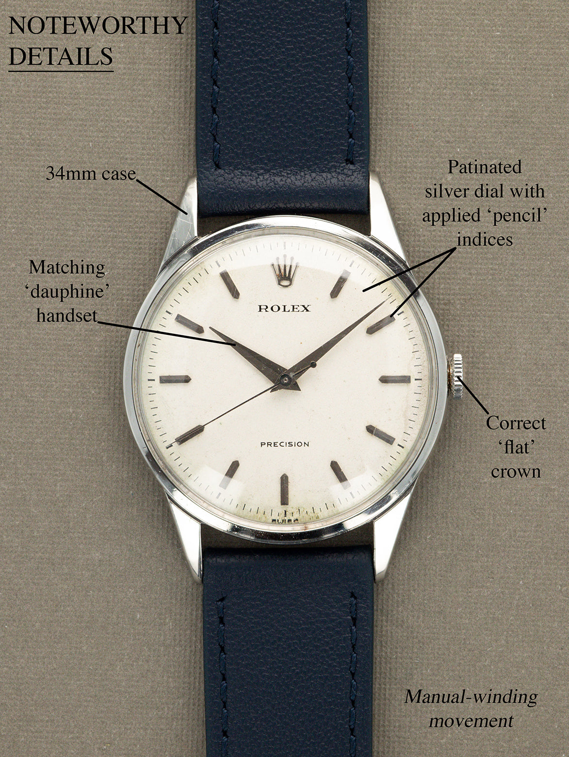 Rolex Precision 'Calatrava' Ref. 8896 - Satin Silver Dial