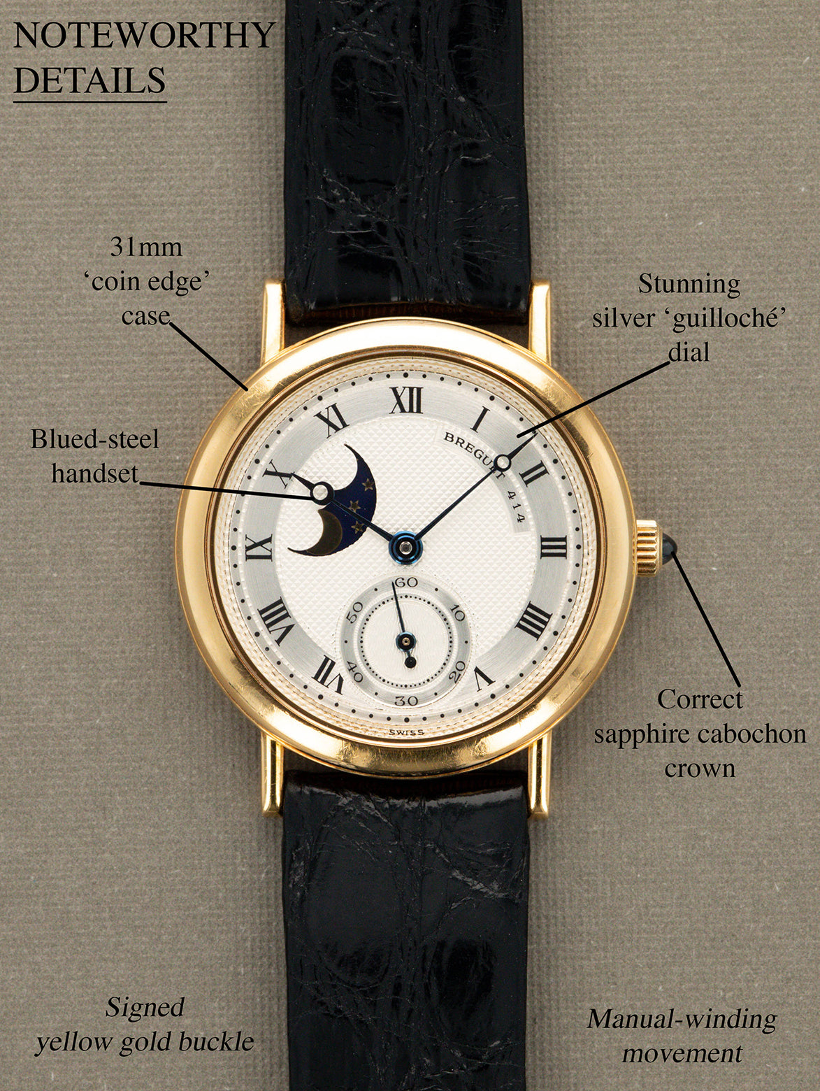 Breguet Classique Moonphase Ref. 3300BA - Silver 'Guilloché' Dial Unpolished