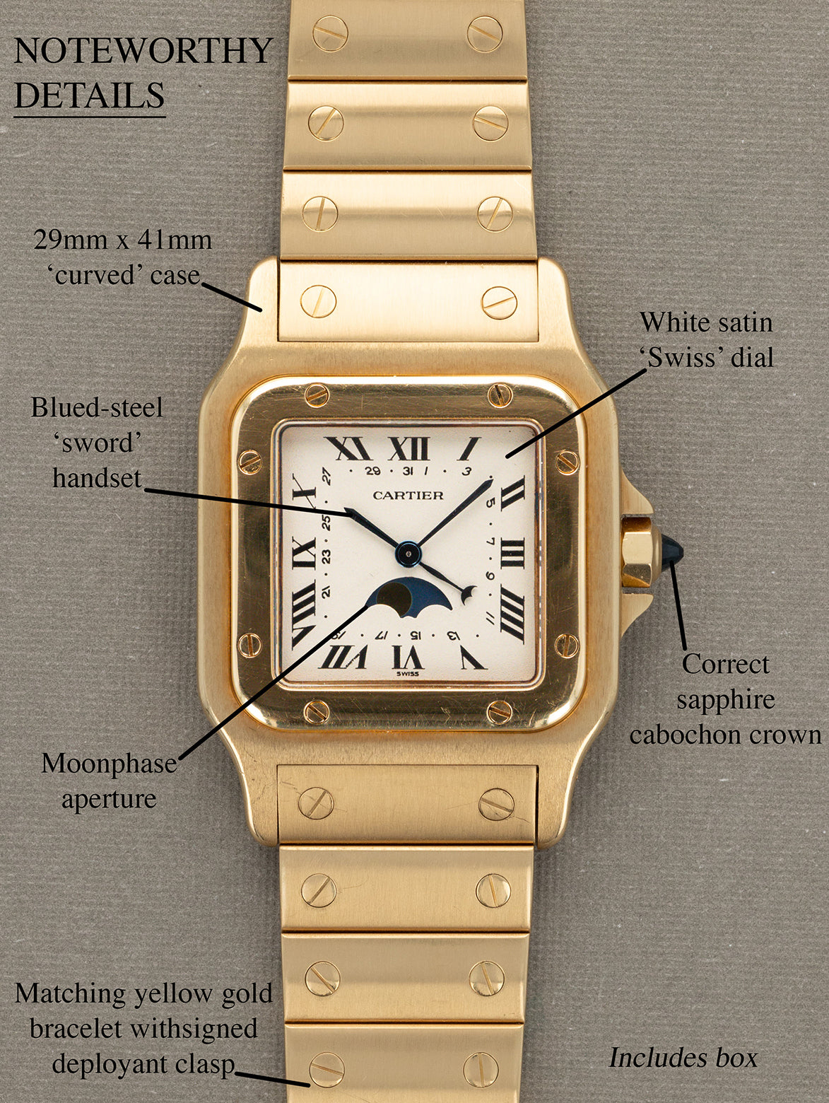 Cartier Santos Galbée Ref. 819901 - 'Moonphase' w/ Box