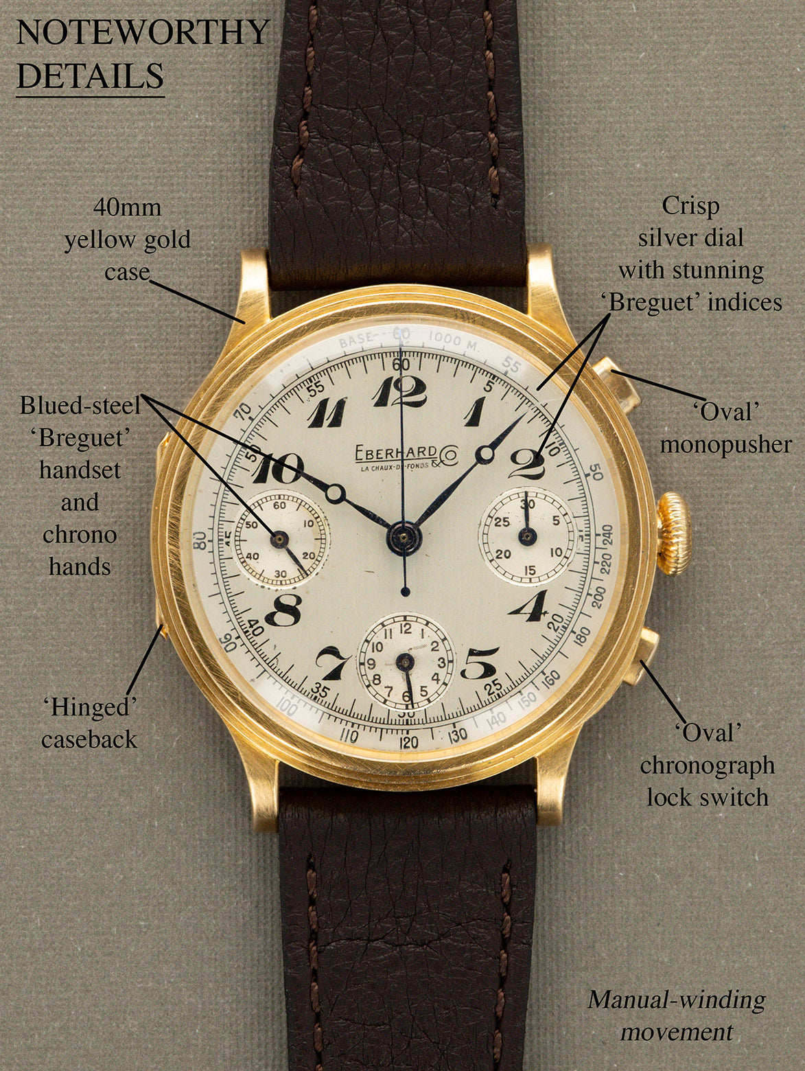 Eberhard and Co. Pre Extra-Fort - Brushed Silver 'Breguet' Dial