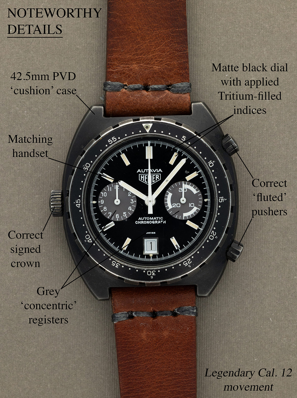 Heuer Autavia Ref. 113.603 - Black PVD 'IDF' Issued