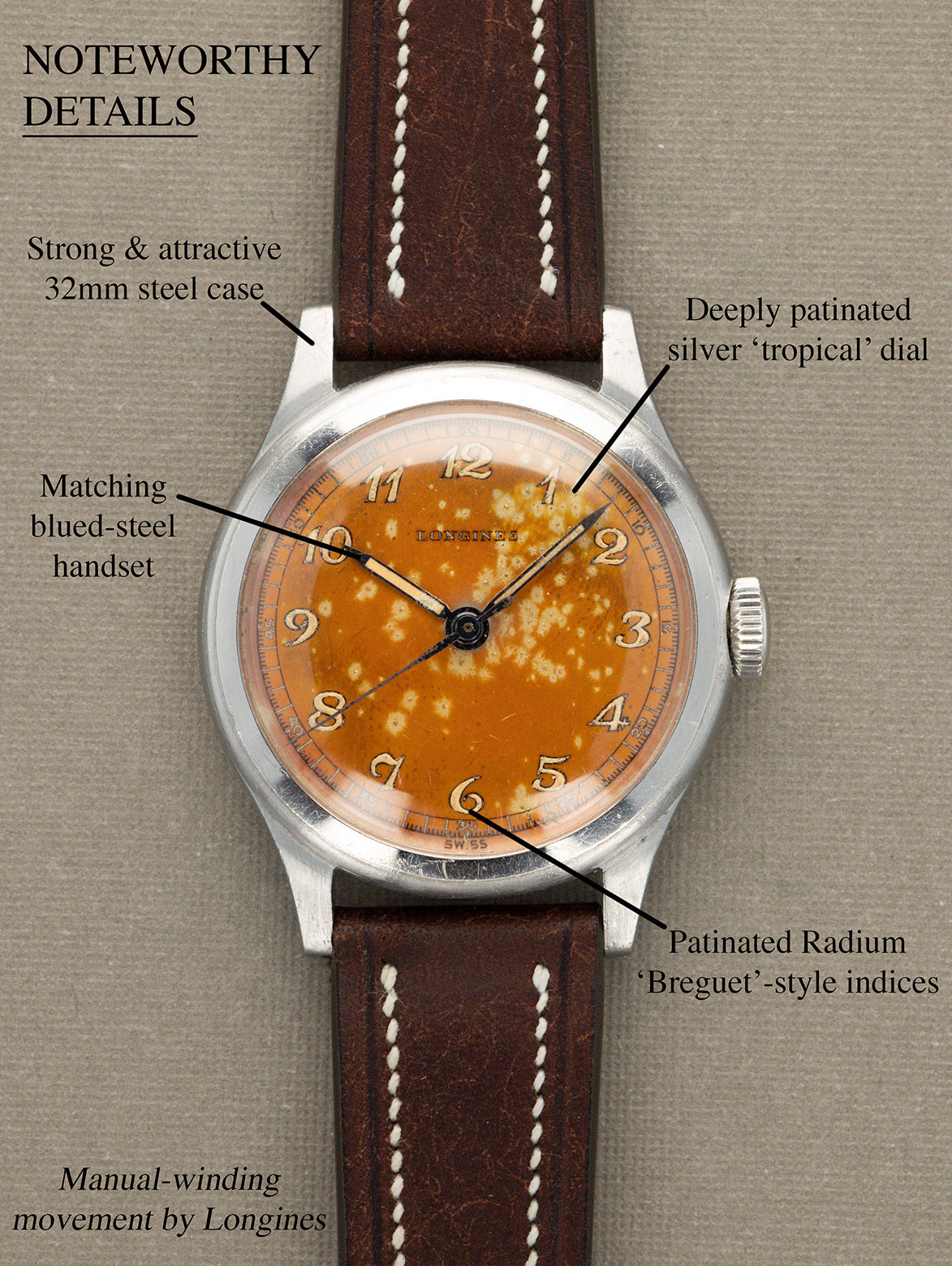 Longines '10L' Steel 'Calatrava' - Orange 'Tangerine' Tropical Dial