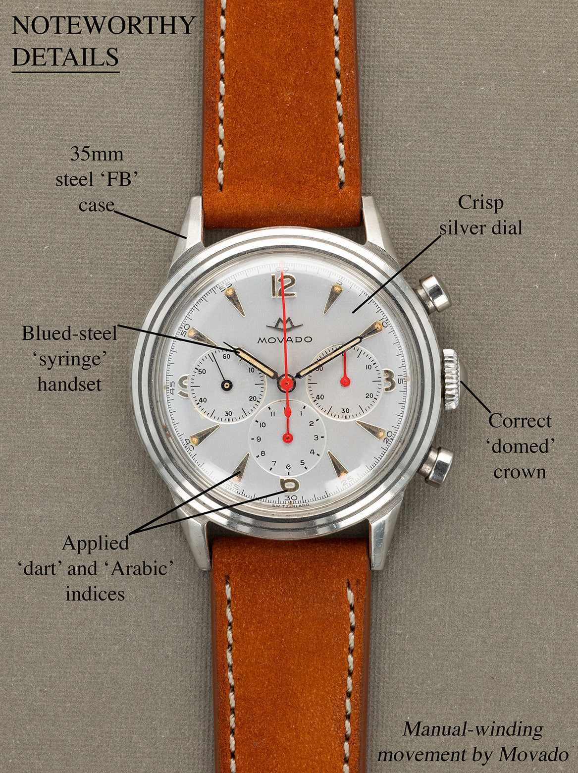 Movado M95 Chronograph Ref. 19038 - 'Sub Sea' Satin Silver Dial