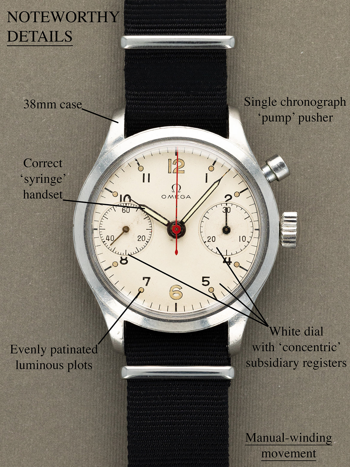 Omega Monopusher Chronograph Ref. 6W/16 - 'RCN' Military Issued