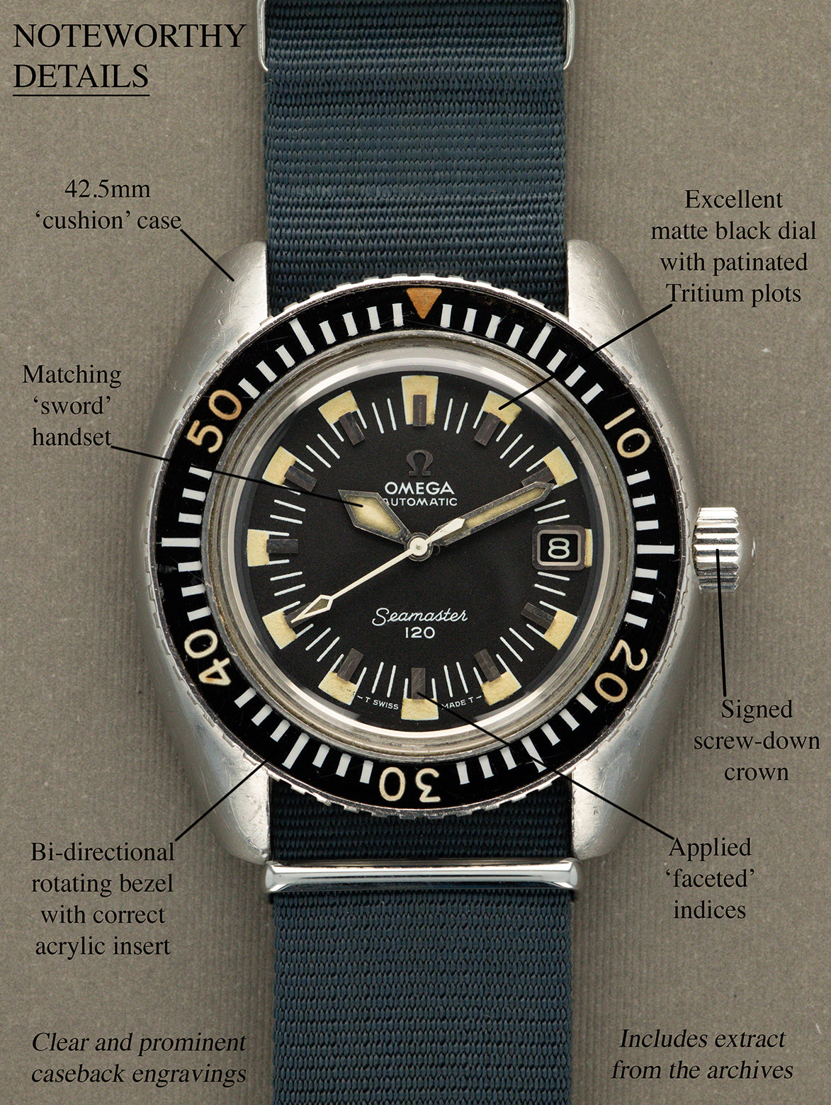 C17 OMEGA Seamaster 腕時計 120m防水 Omega Seamaster 120 Ref. 166.073 - 'IDF' Issued w/ Extract