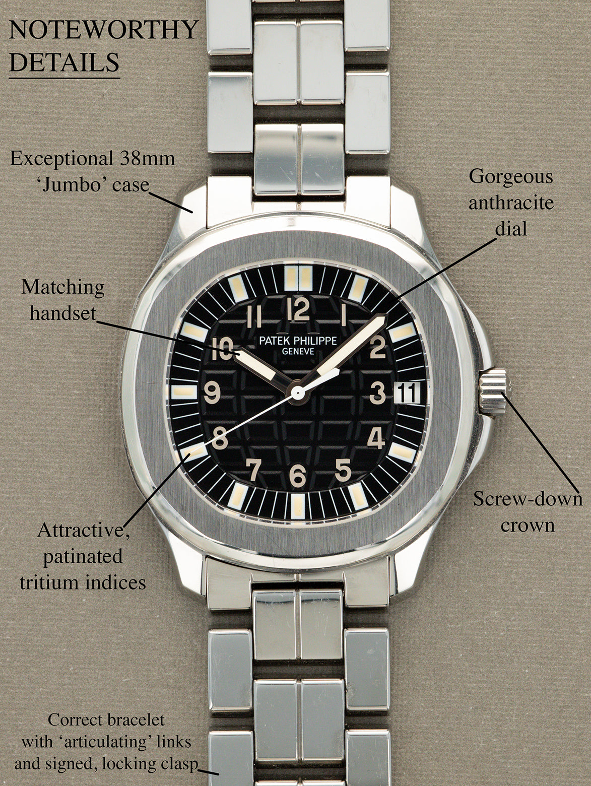 Patek Philippe Aquanuat Ref. 5065A - 'Jumbo' Tritium Dial on Bracelet