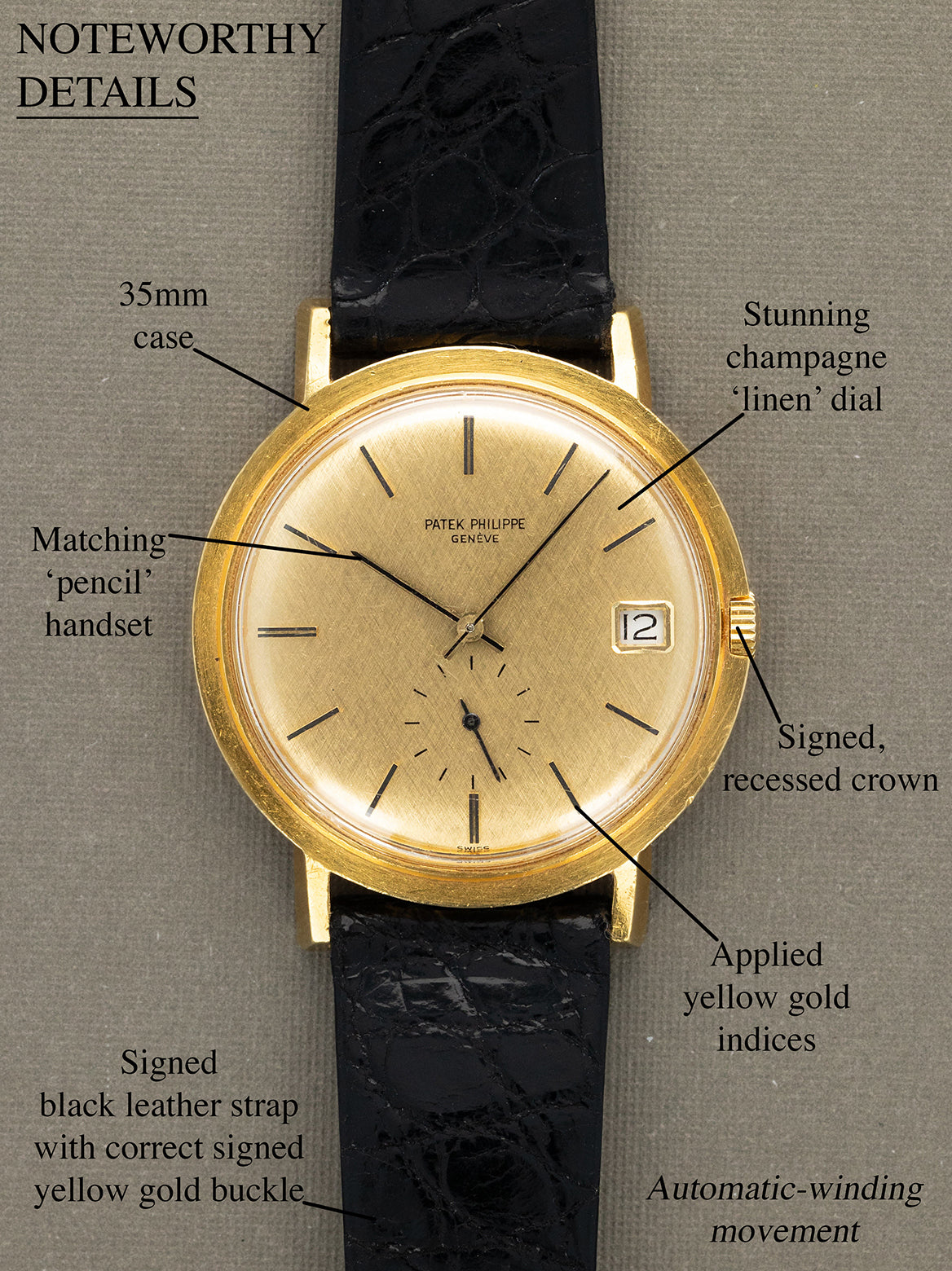 Patek Philippe Calatrava Ref. 3541J - Champagne 'Linen' Dial Unpolished