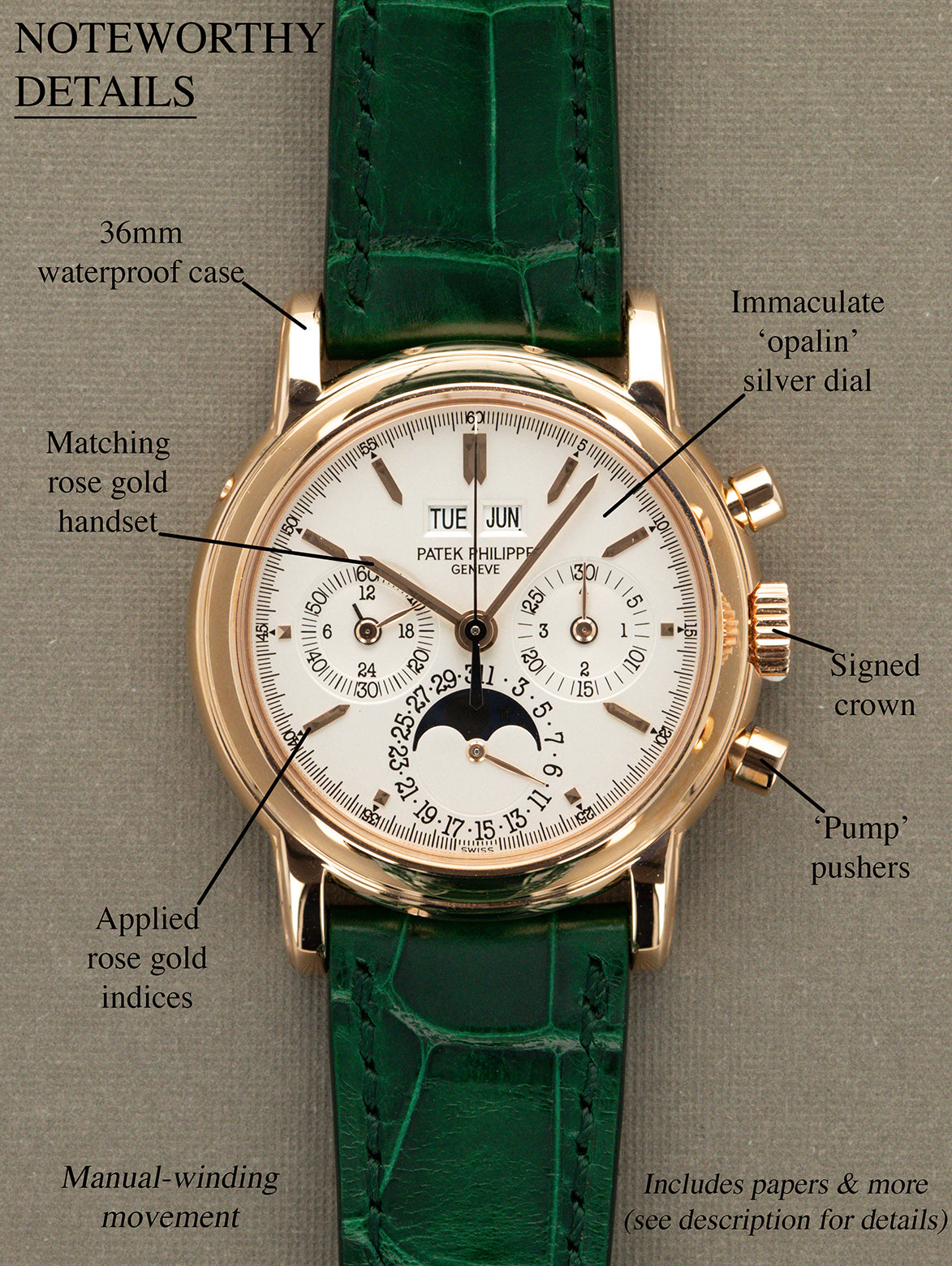 Patek Philippe Perpetual Chronograph Ref. 3970ER - 4th Series Silver Dial w/ Box, Papers, & Service Tag
