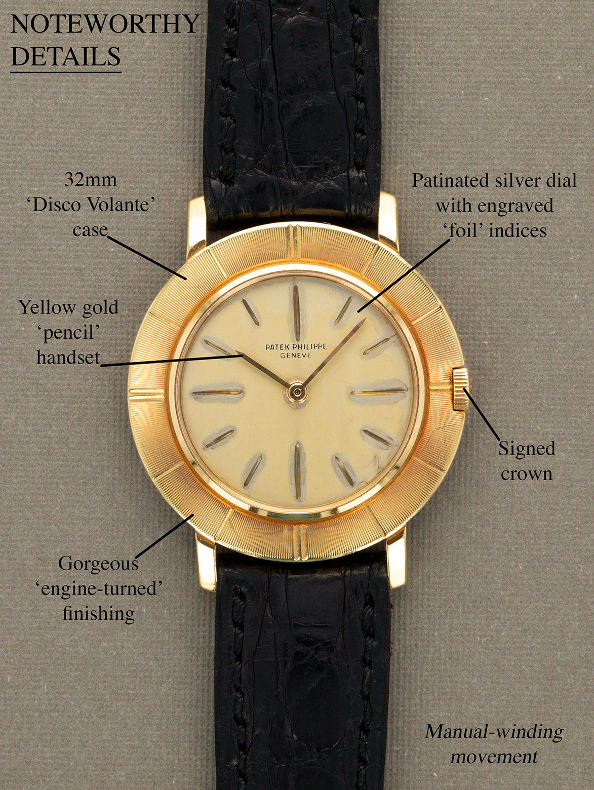 Patek Philippe Calatrava 'Disco Volante' Ref. 2594/5 - Champagne Patina Dial
