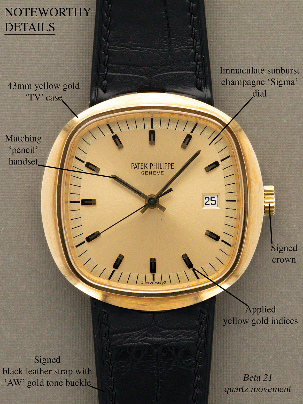 Patek Philippe Beta 21 Ref. 3597 - Sunburst Champagne 'Sigma' Dial