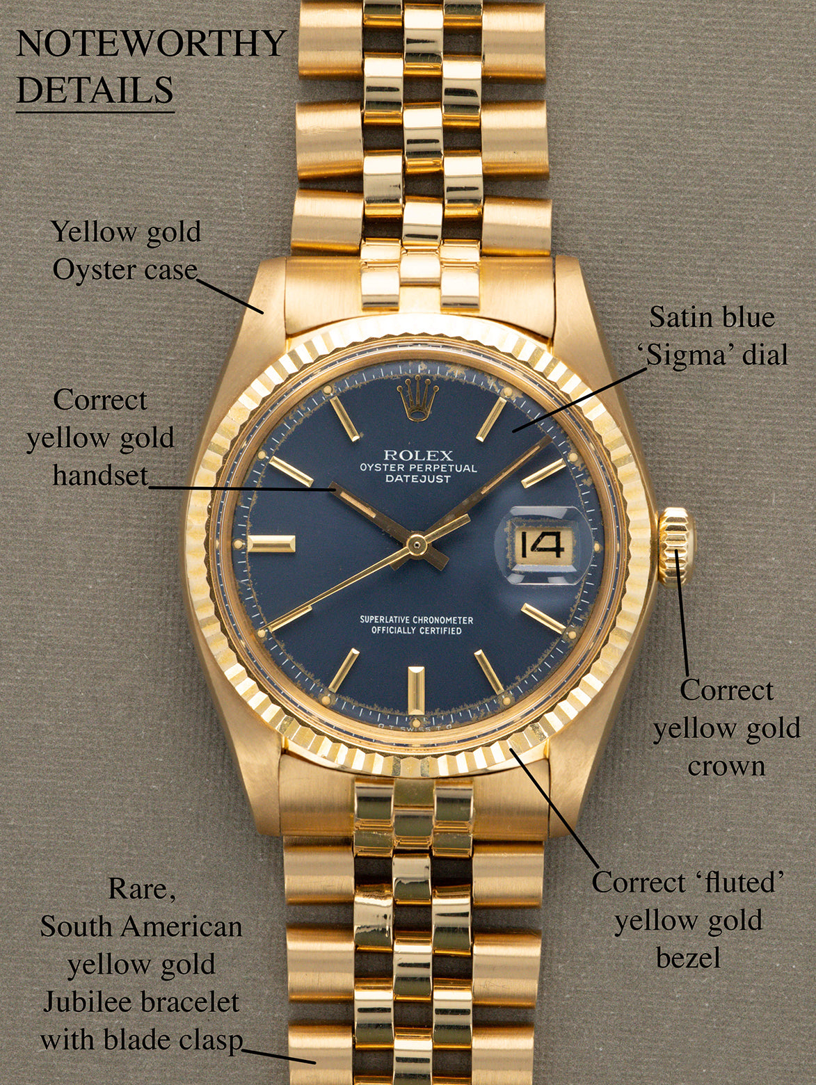 Rolex Datejust Ref. 1601/8 - Satin Blue 'Sigma' Dial