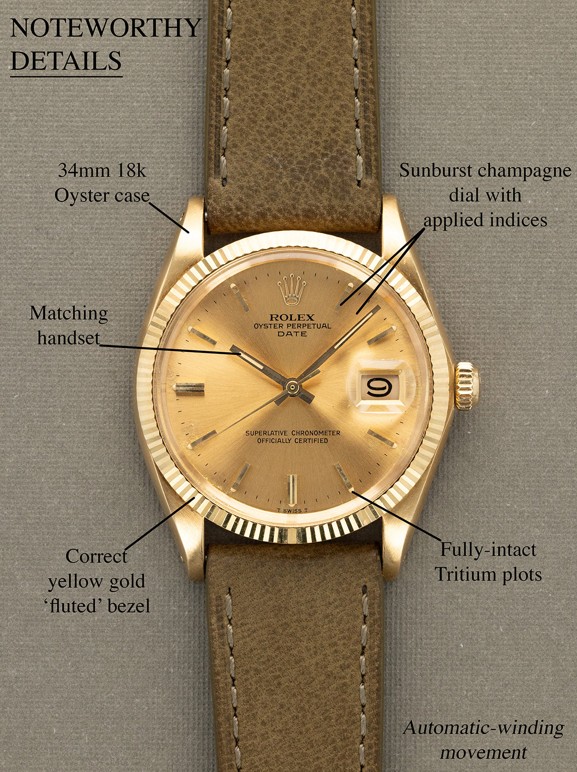 Rolex Oyster Perpetual Date Ref. 1503 - Sunburst Champagne Dial