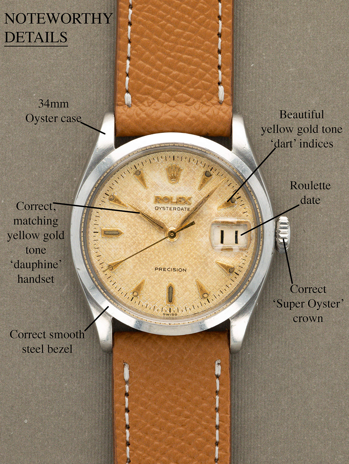 Rolex Oysterdate Precision Ref. 6294 - Patina 'Honeycomb' Dial