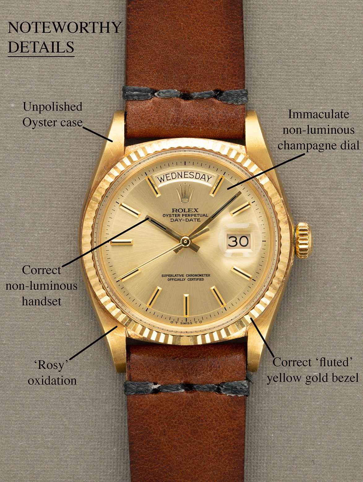 Rolex Day-Date Ref. 1803 - Non-Luminous Champagne 'Sigma' Dial Unpolished
